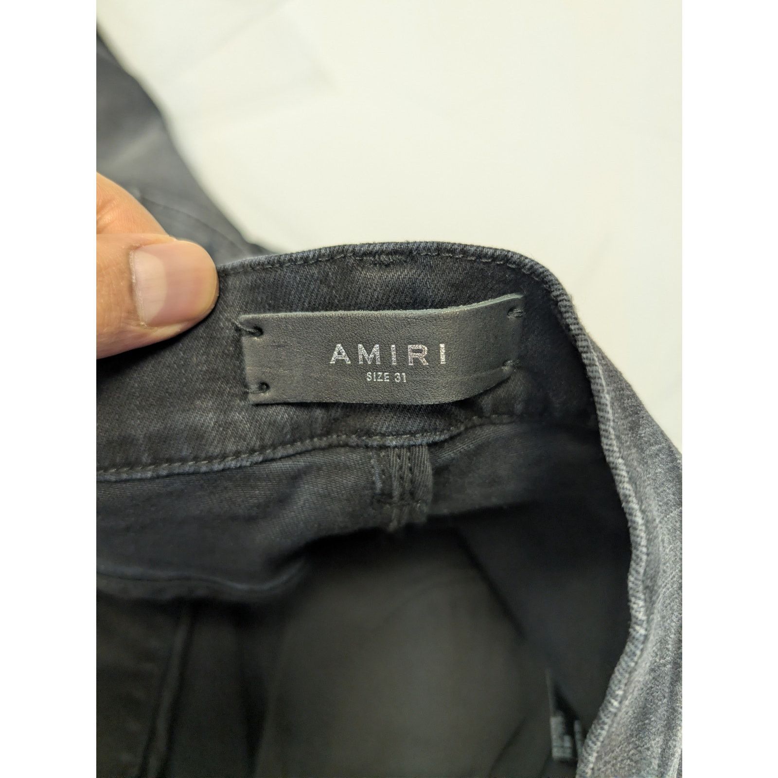 Amiri o1rshd1 MX1 Plaid Denim Jeans in Aged Black Size US 31 - 18 Thumbnail