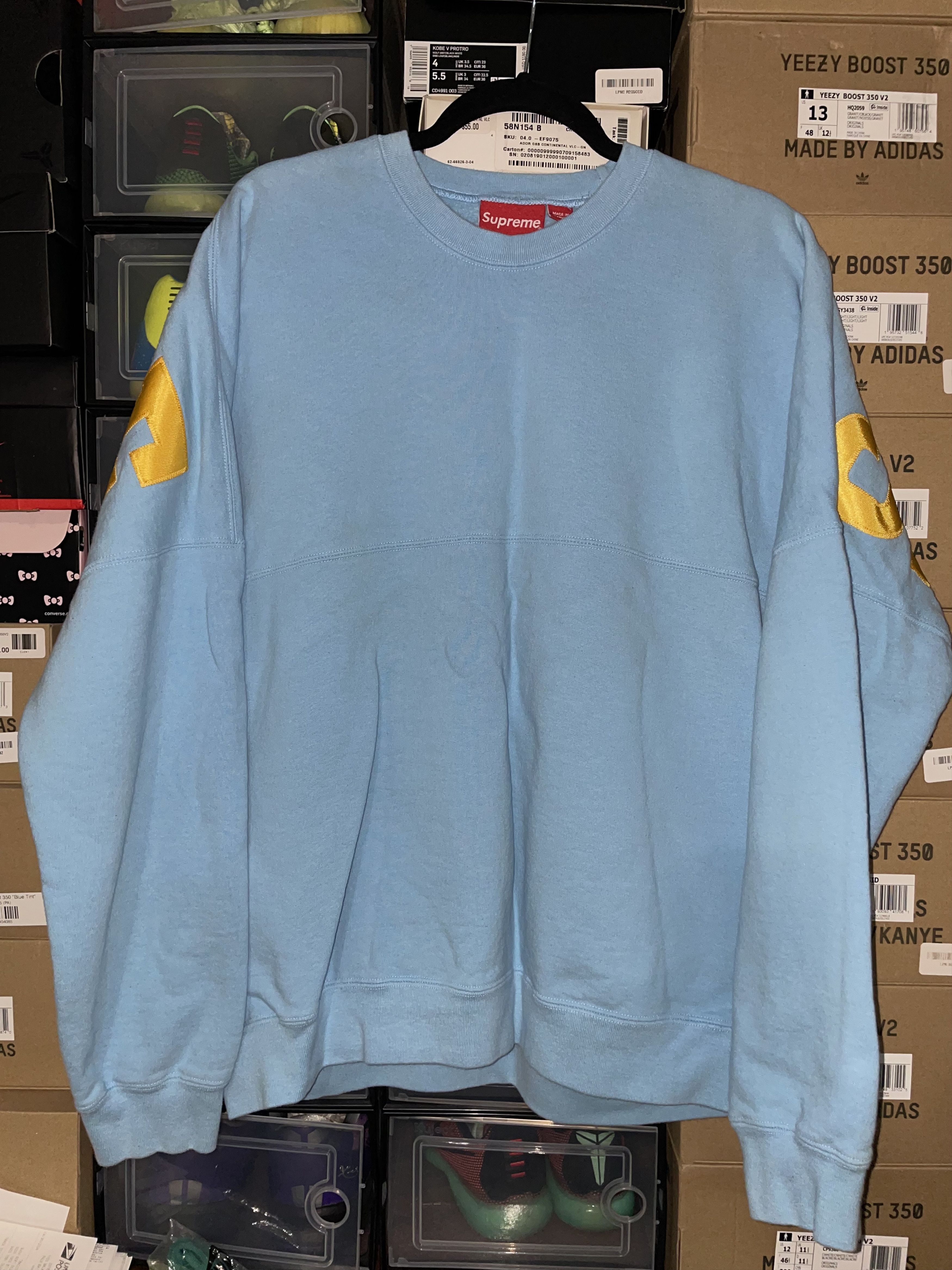 Supreme Supreme Stars Crewneck Ice Blue SS20 size Large NEW Size US L / EU 52-54 / 3 - 3 Thumbnail