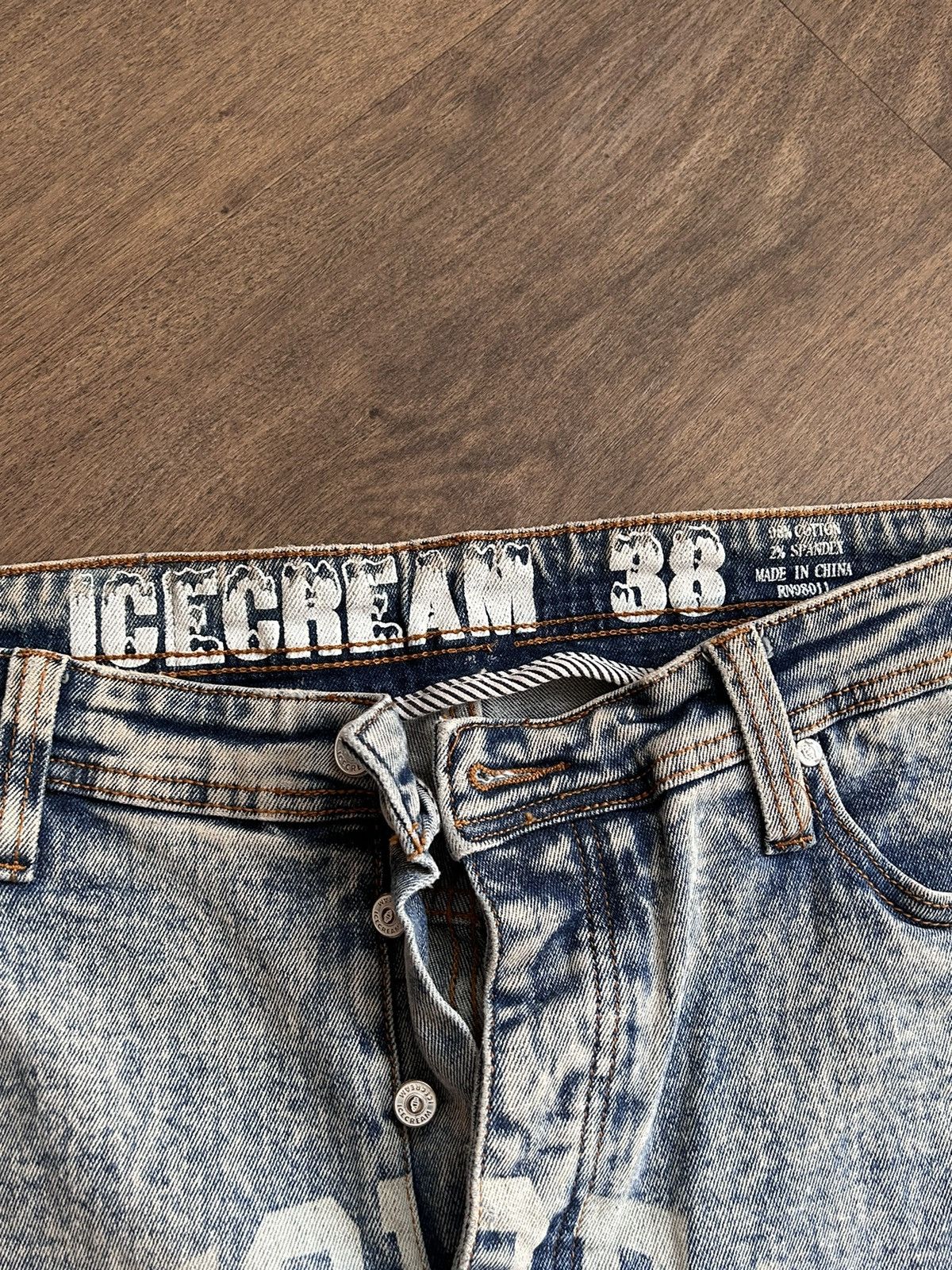 Icecream 00’s Ice Cream Vintage Light Blue Denim Jeans Size US 38 / EU 54 - 8 Thumbnail