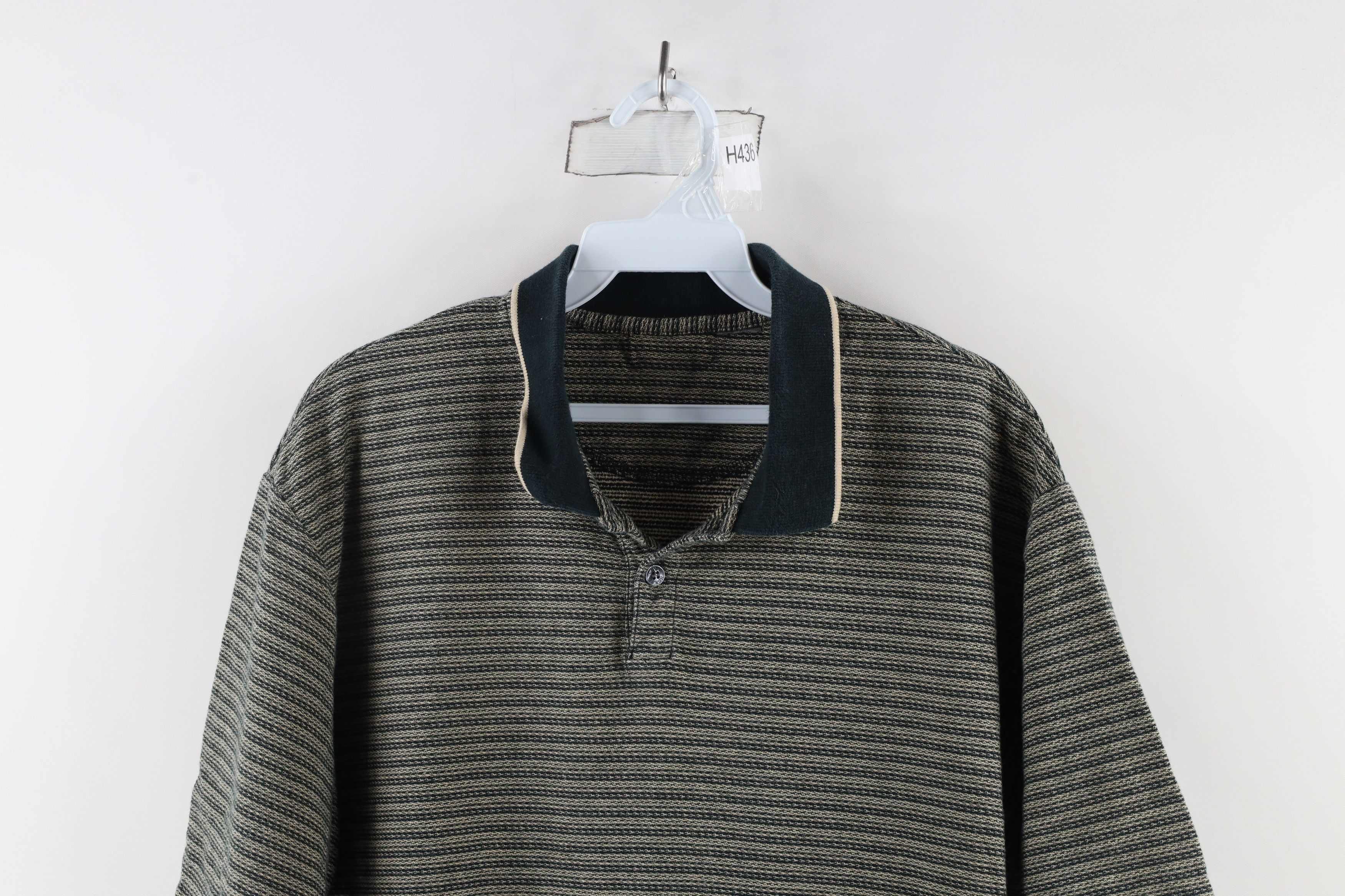 Vintage Vintage 90s Streetwear Striped Knit Collared Golf Polo Shirt Size US L / EU 52-54 / 3 - 2 Thumbnail