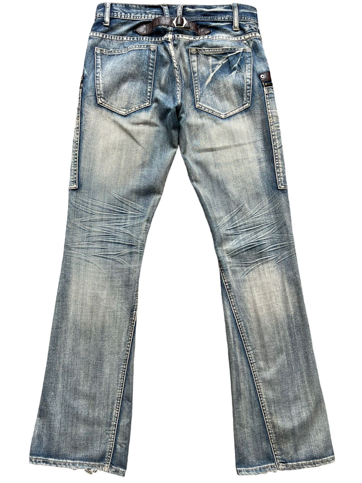 Michel Klein Flare💥 Japan Multipocket Distressed Rusty Flare Jeans 32x33 Size US 32 / EU 48 - 3 Thumbnail