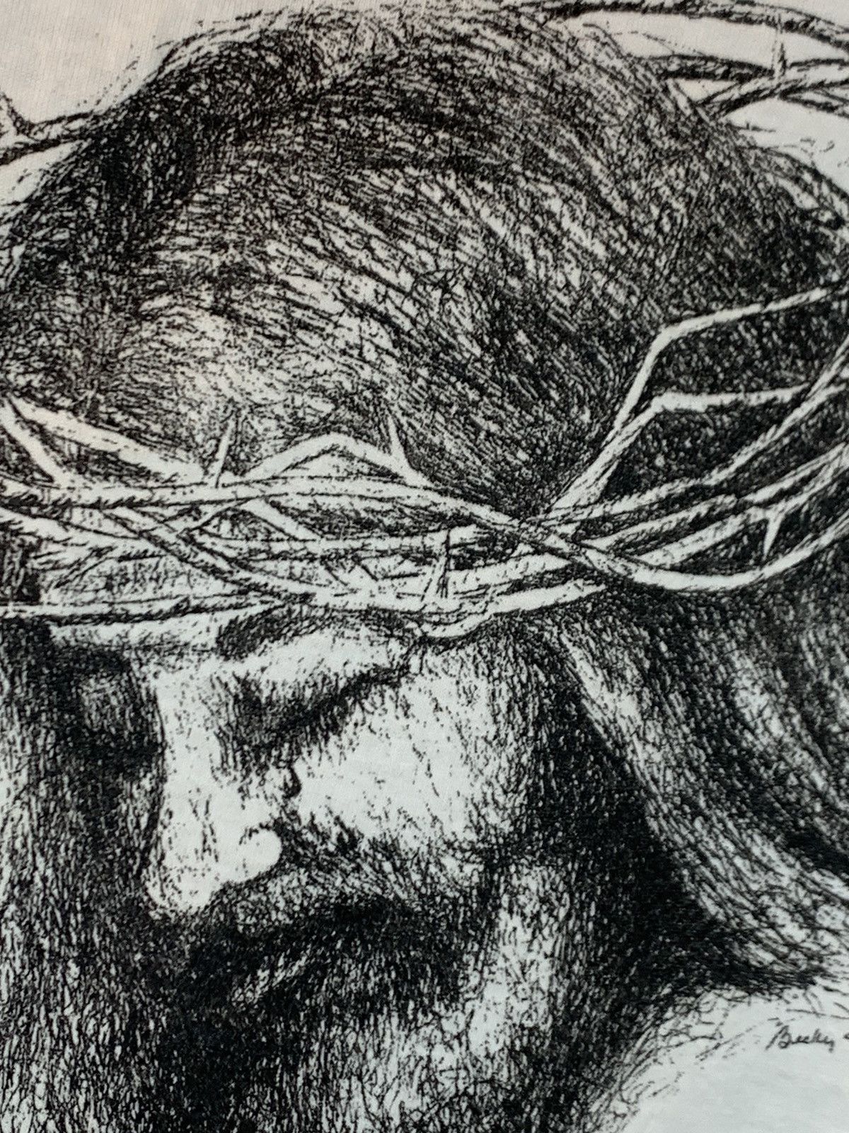 Vintage RARE* Vintage 90’s Jesus Wept Single Stitch Art Christ Shirt Size US L / EU 52-54 / 3 - 3 Thumbnail