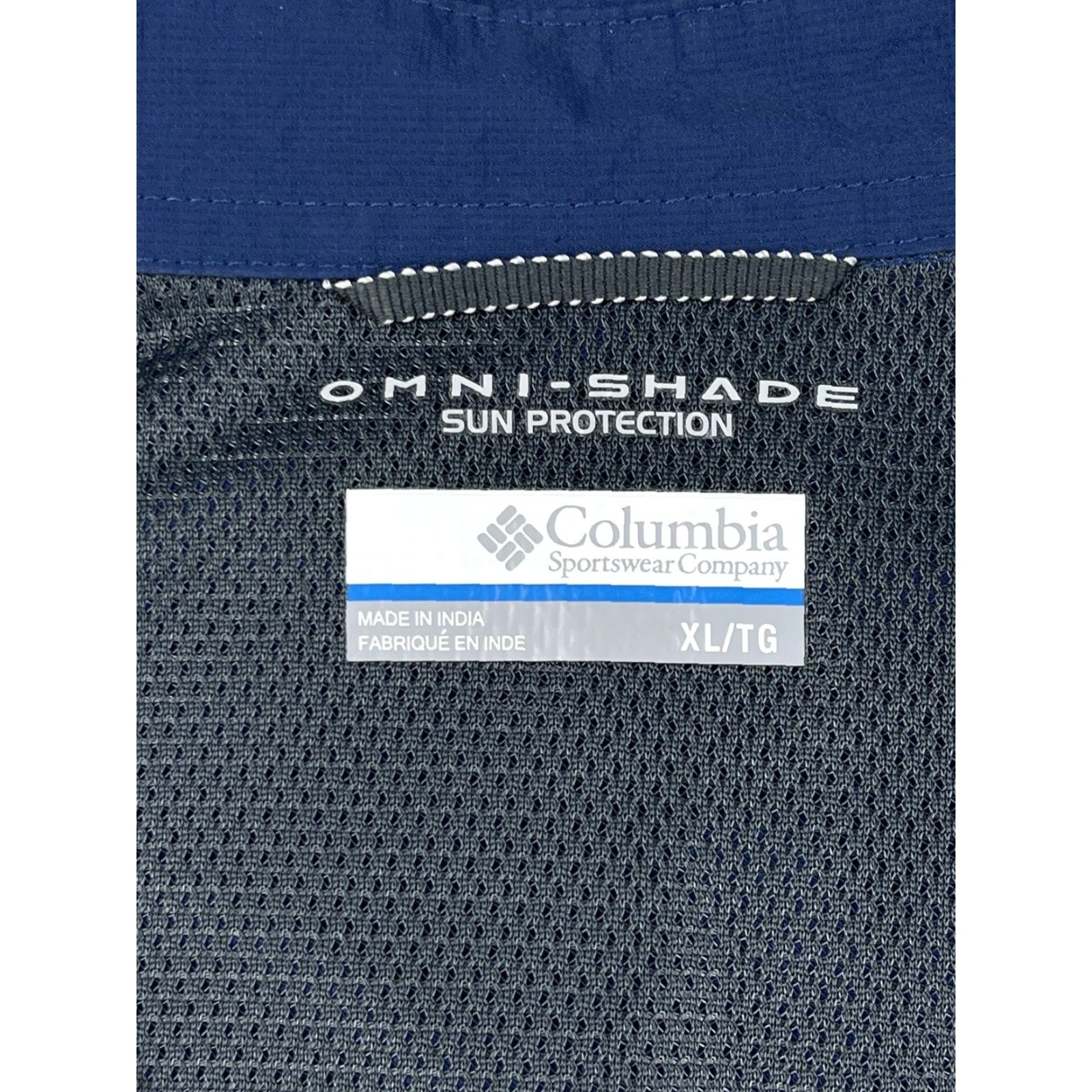Vintage Columbia Shirt Mens Button Up Omni Shade Nylon UV Sun Protection Long Sleeve XL Navy Blue Shirt Fishing Logo Ventilated 90s? Size US XL / EU 56 / 4 - 2 Thumbnail