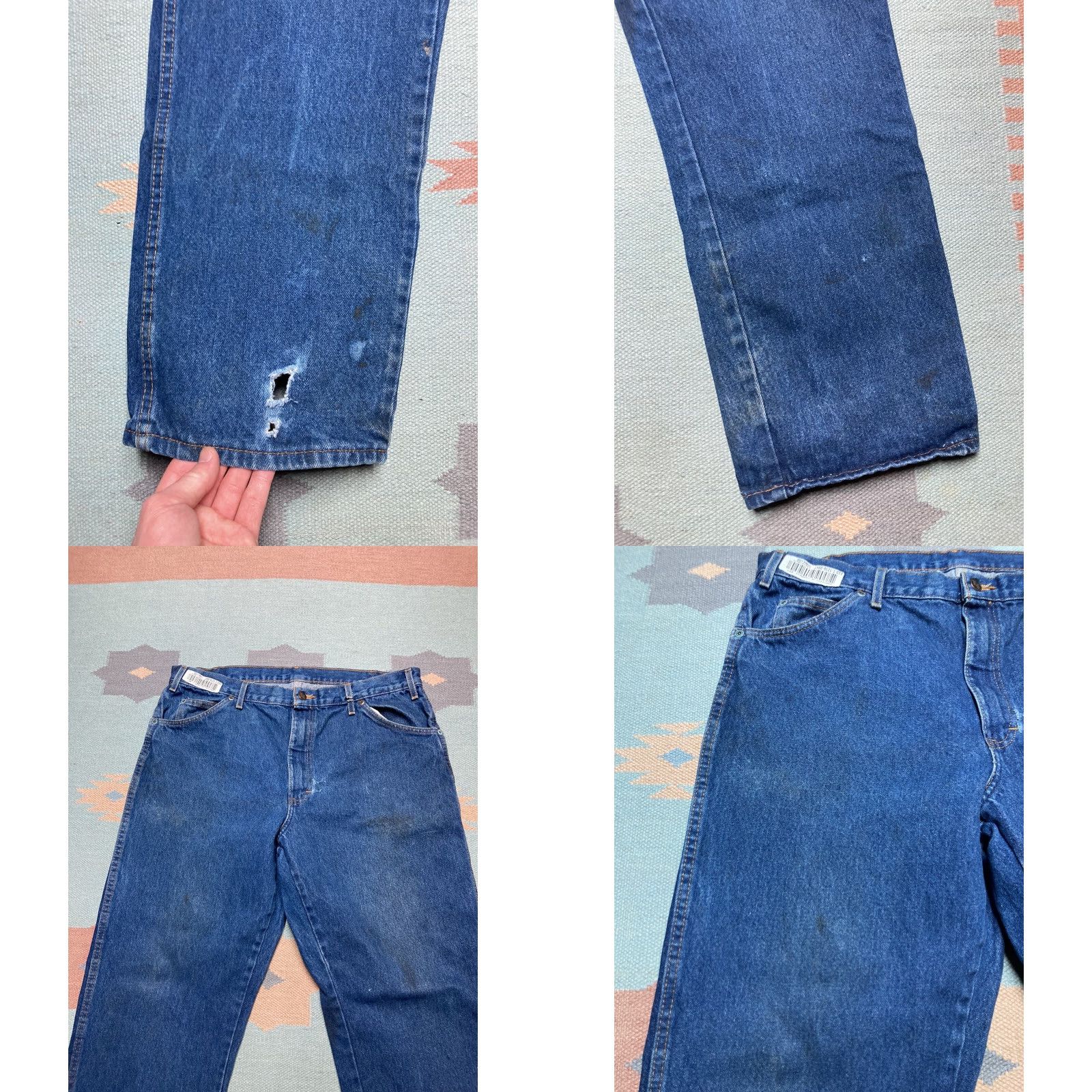 Dickies VINTAGE Dickies Jeans Relaxed Straight Workwear 38x32 Men Blue 90s/2000s Skater Baggy Pants Size US 38 / EU 54 - 8 Thumbnail