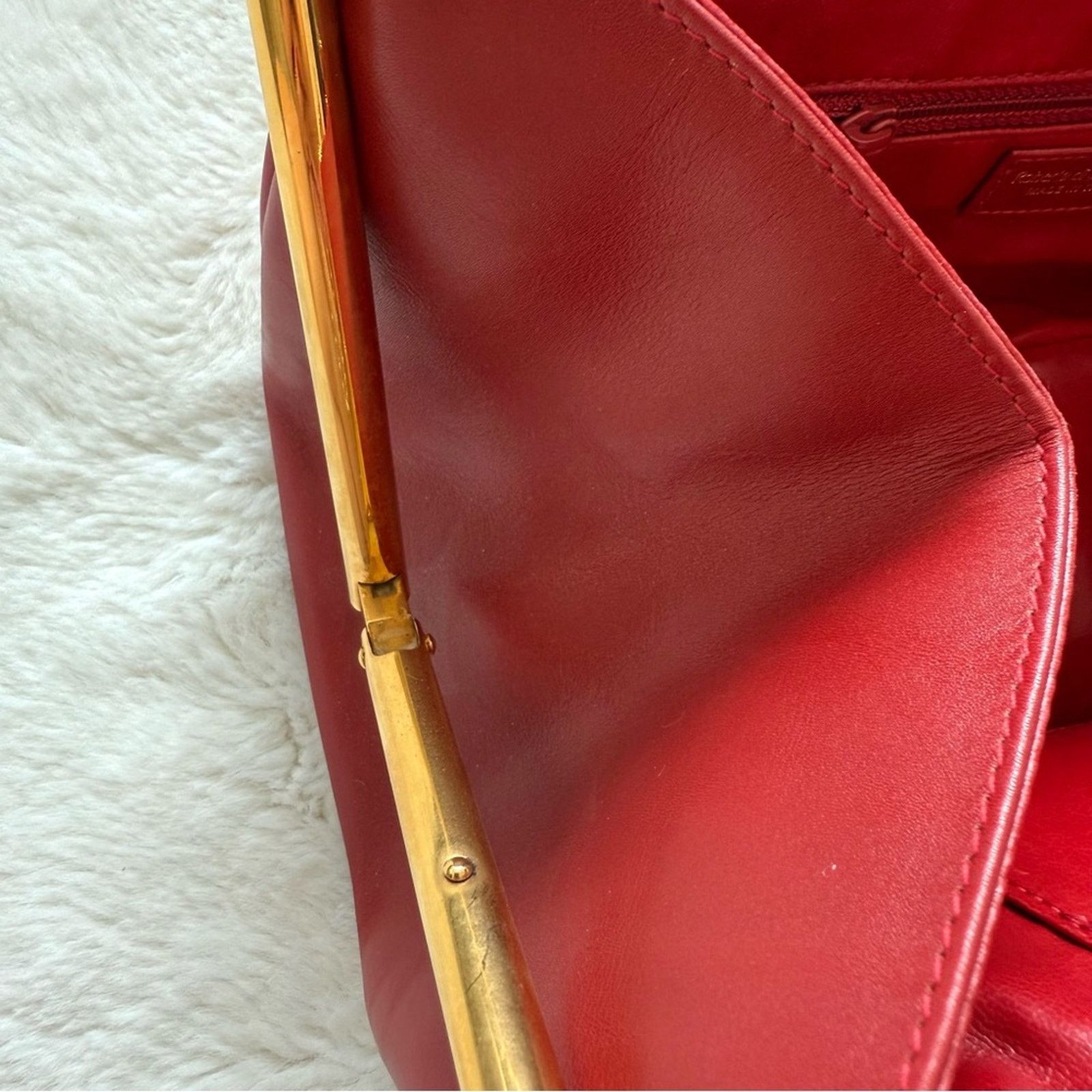 Roberta di Camerino Roberta di Camerino Leather Velvet Trimmed Handle Bag Size ONE SIZE - 11 Thumbnail