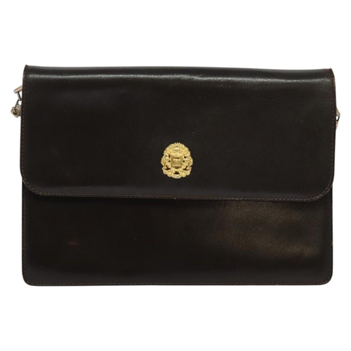 Celine CELINE Chain Shoulder Bag Leather Brown Gold Size ONE SIZE - 2 Thumbnail