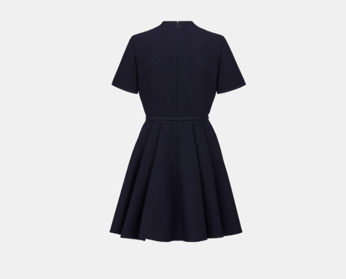 Dior o1w1db10925 441R75 Short Flared Mini Dress in Navy Blue Size L / US 10 / IT 46 - 2 Thumbnail