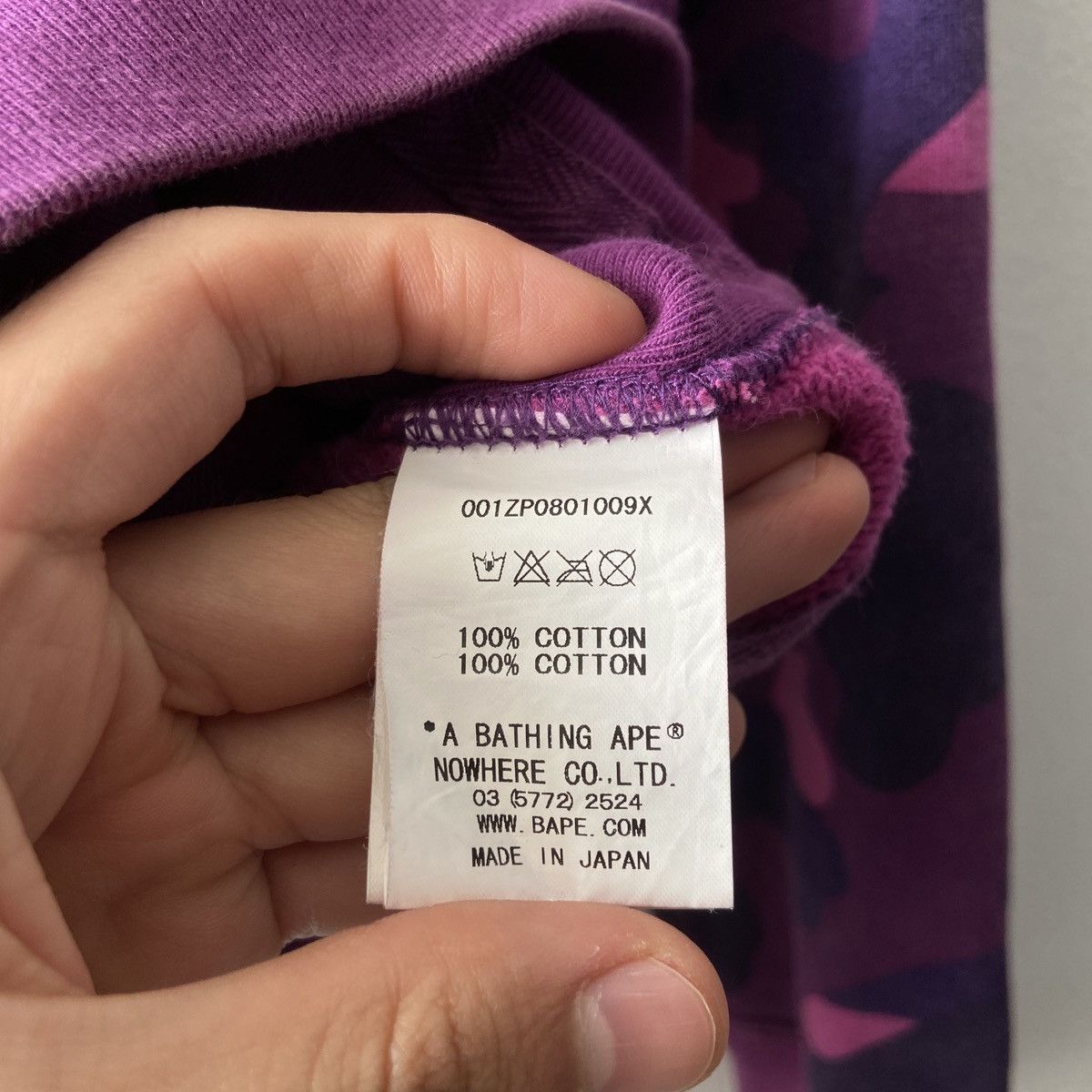 Bape Bape purple Camo spell out zip up hoodie Size US S / EU 44-46 / 1 - 9 Thumbnail