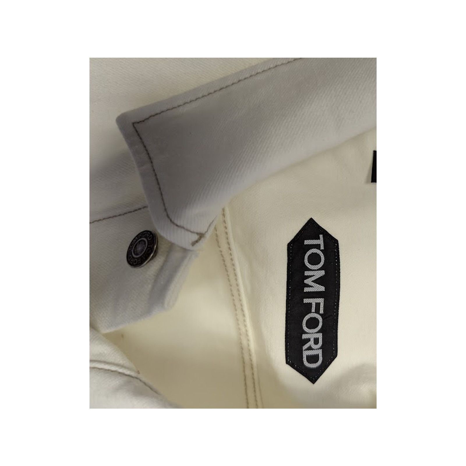 Tom Ford o1rshd1 Iconic Denim Jacket in Off-White Size US XXL / EU 58 / 5 - 17 Thumbnail