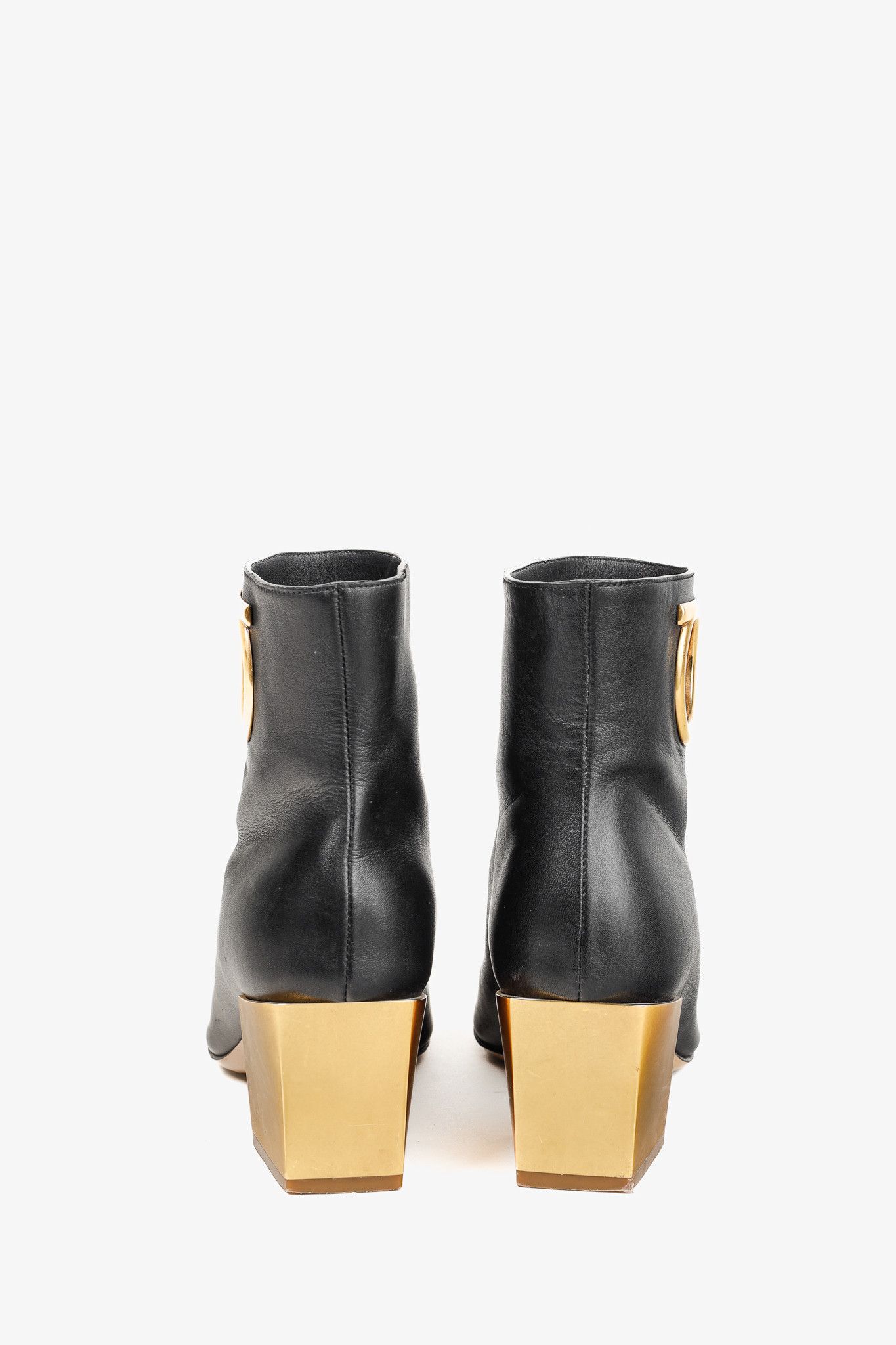 Salvatore Ferragamo Salvatore Ferragamo Albiano Black Leather Ankle Boots Size US 5.5 / IT 35.5 - 3 Thumbnail