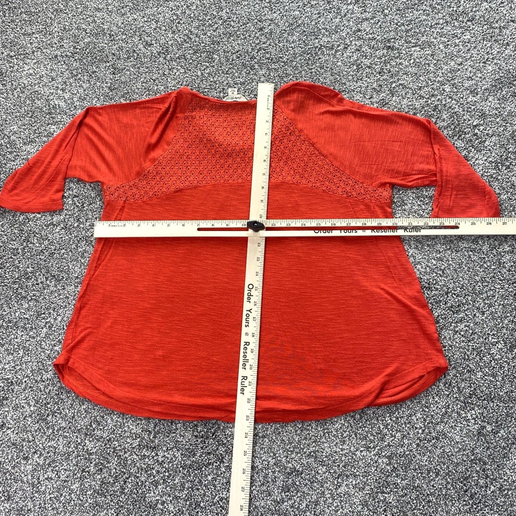 Lucky Brand Lucky Brand Shirt Womens M Orange Heather Flecked Marl 3/4 Sleeve Preppy Casual Size M / US 6-8 / IT 42-44 - 4 Thumbnail