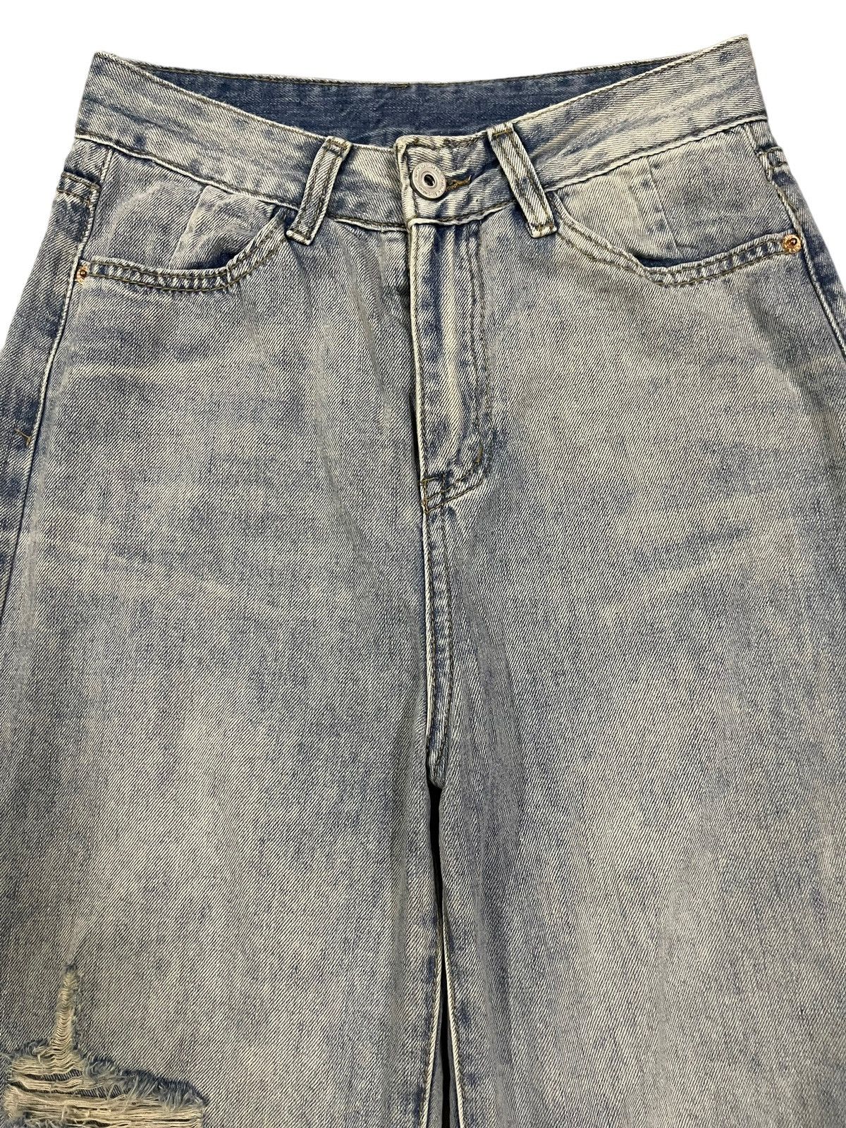 14th Addiction Vintage Japanese Brand Blue Wash Distressed Baggy Jeans Size 26" / US 2 / IT 38 - 3 Thumbnail