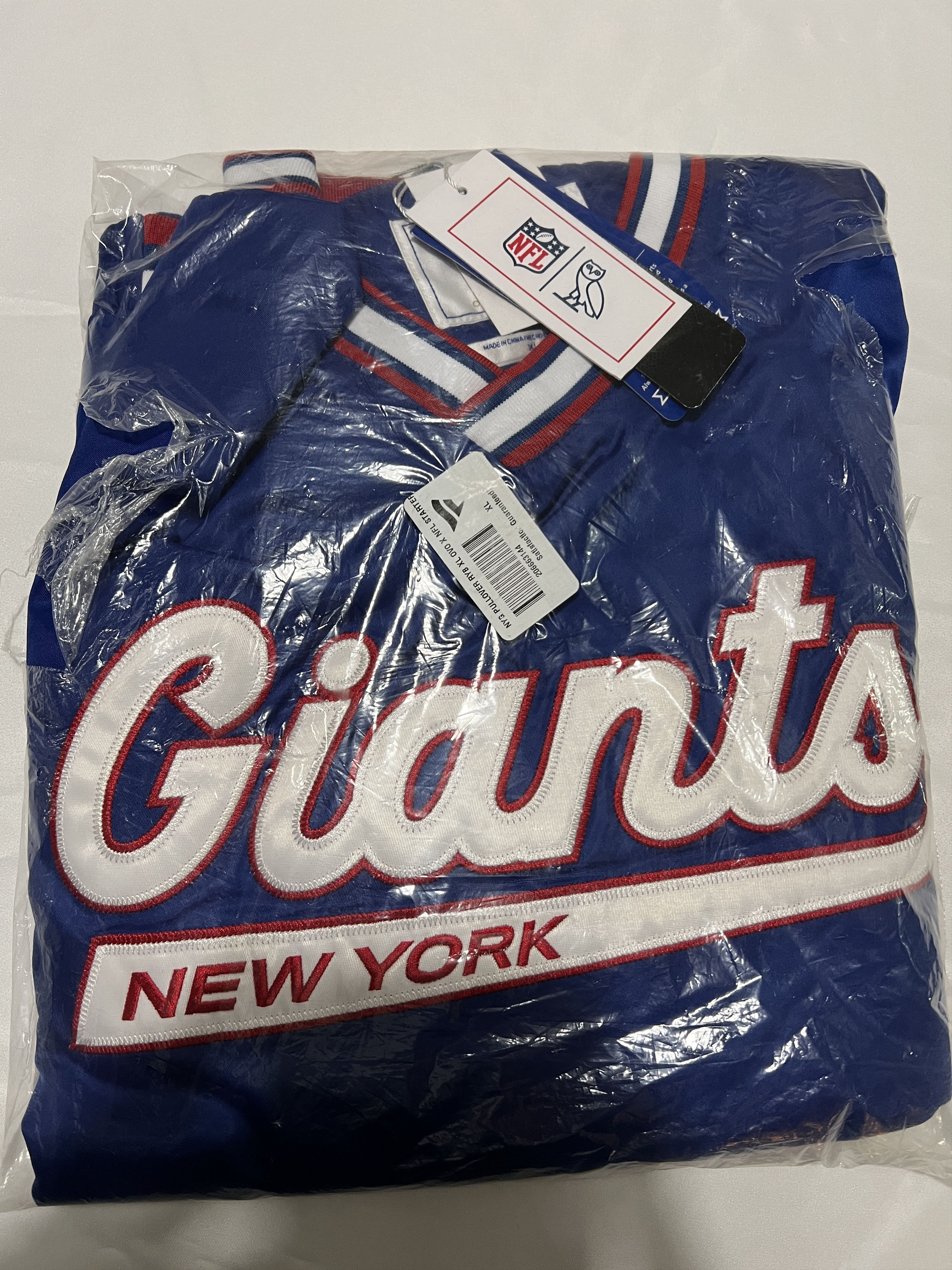 Drake OVO x NFL NEW YORK GIANTS STARTER TRAINER PULLOVER JACKET Size US XL / EU 56 / 4 - 10 Thumbnail