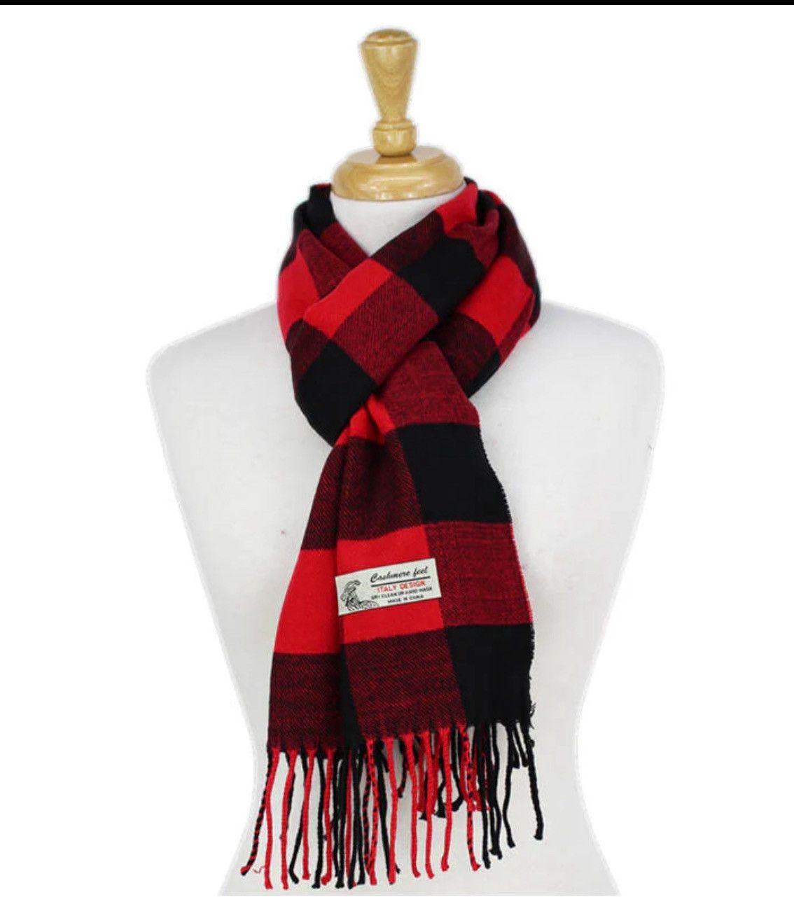 Other Cashmere Feel buffalo plaid acrylic scarf with 3” fringe. Size ONE SIZE - 1 Thumbnail