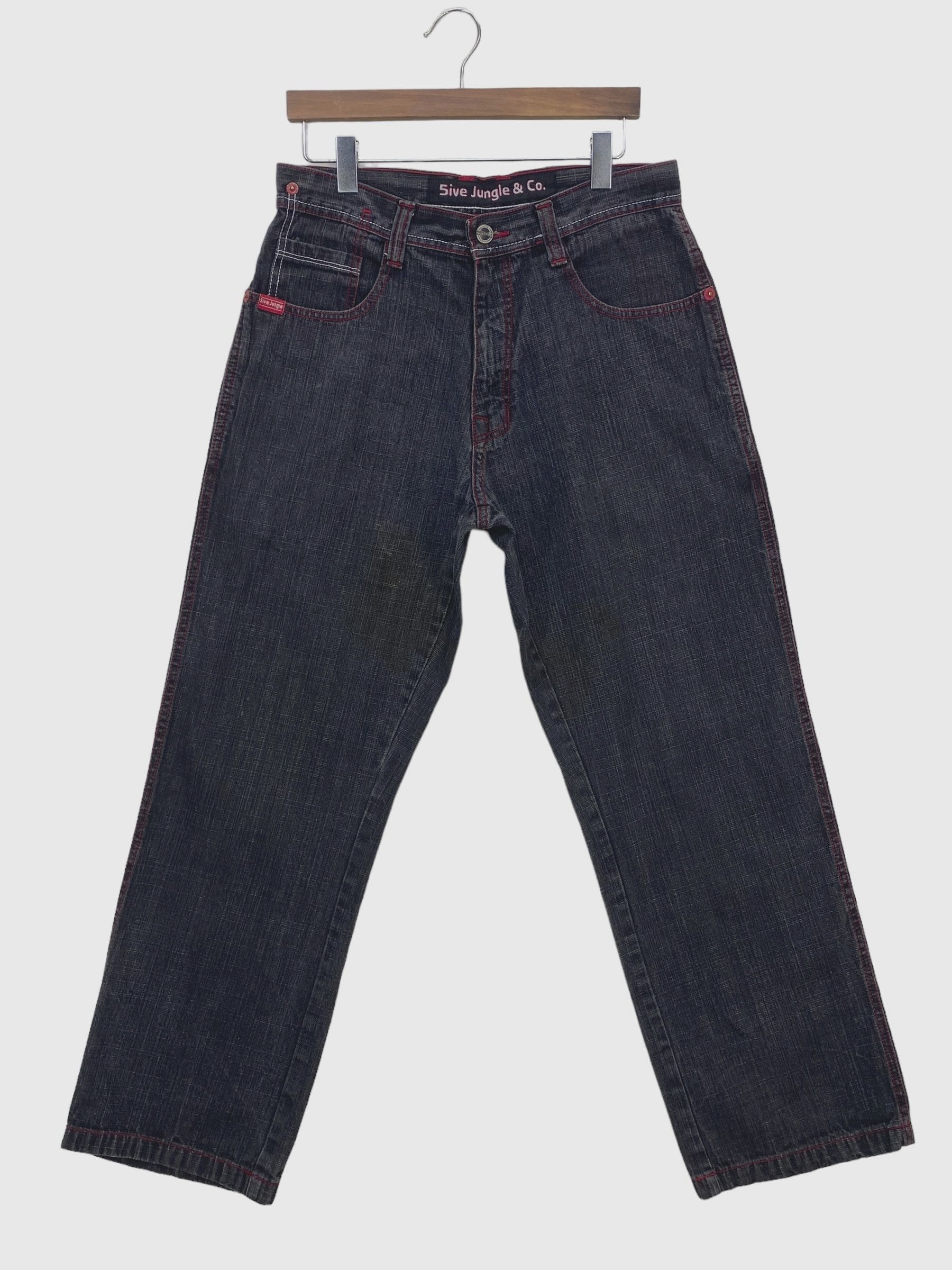 Japanese Brand × Vintage 5ive Jungle & Co Baggy Jeans Hip Hop Skateboard Jeans Size US 32 / EU 48 - 2 Thumbnail