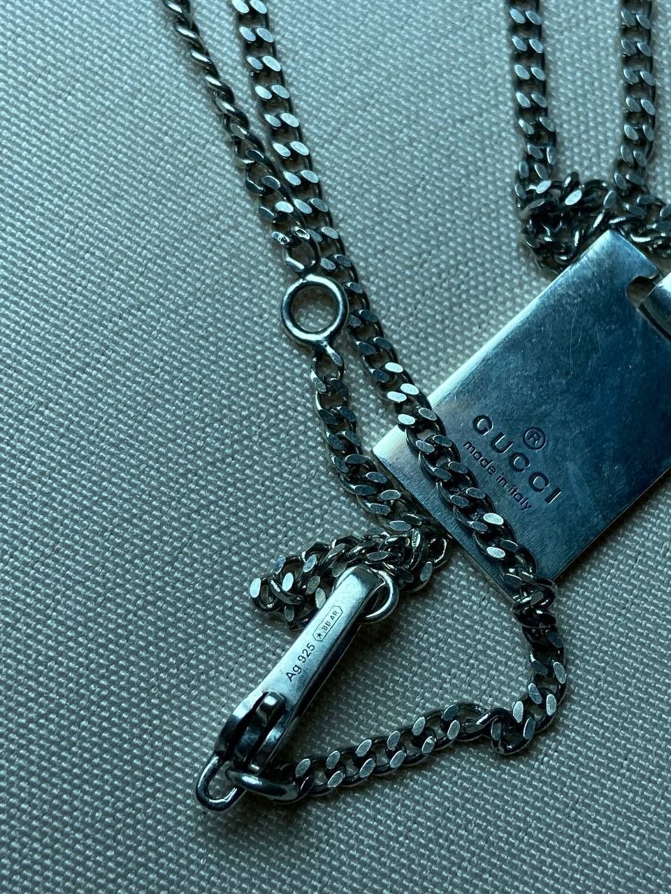 Gucci Gucci Silver Ghost Tag Pendant Necklace Silver Size ONE SIZE - 3 Thumbnail