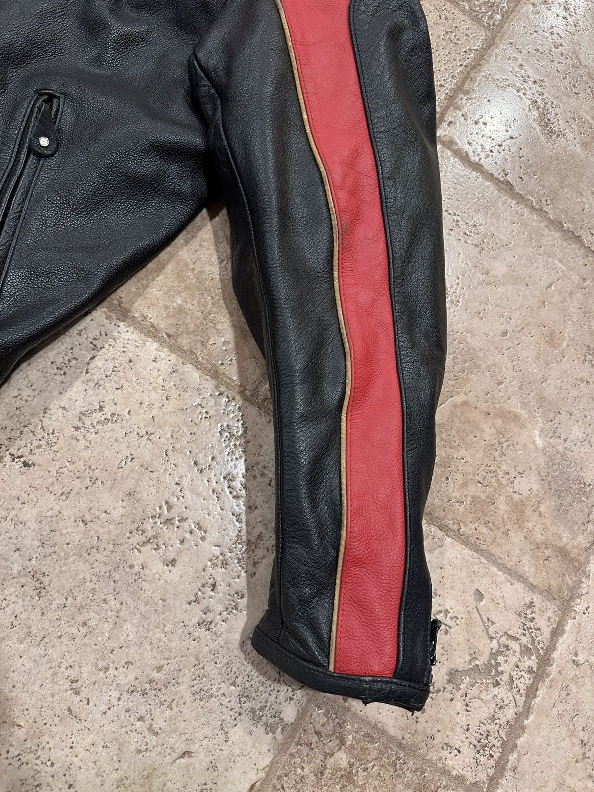 Vintage Vintage Xelement Red / Black Racer Moto Biker Leather Jacket Size US XXL / EU 58 / 5 - 3 Thumbnail