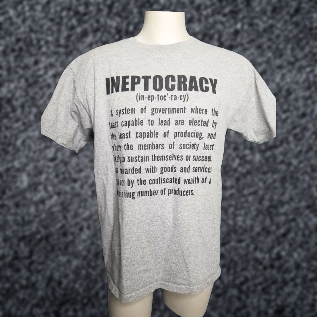 Anvil Mens L Ineptocracy Definition Government Political Grey T Shirt Size US L / EU 52-54 / 3 - 1 Thumbnail