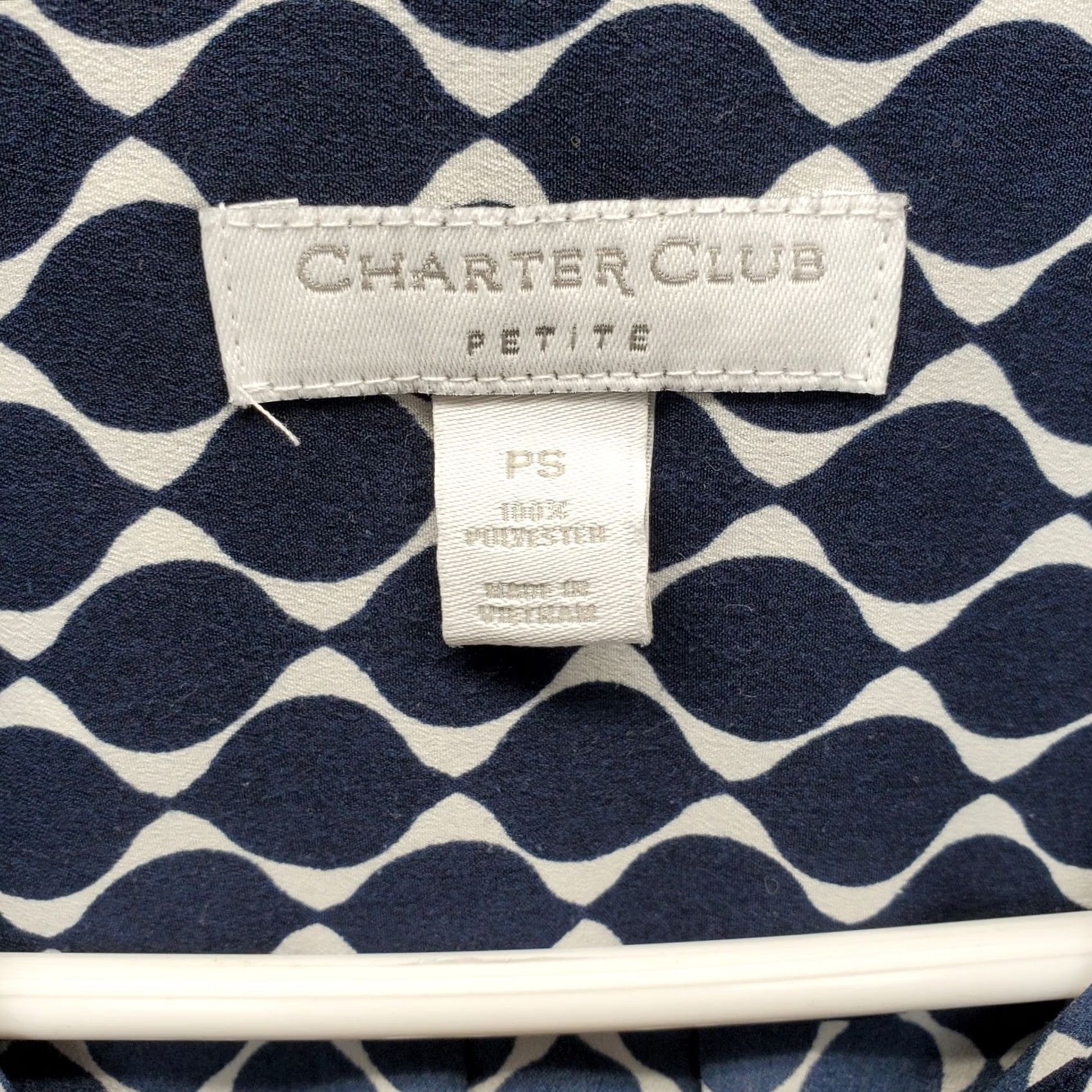 Charter Club Charter Club Shirt Womens PS Multicolor Diamond Roll Tab Button-Up Size S / US 4 / IT 40 - 4 Thumbnail