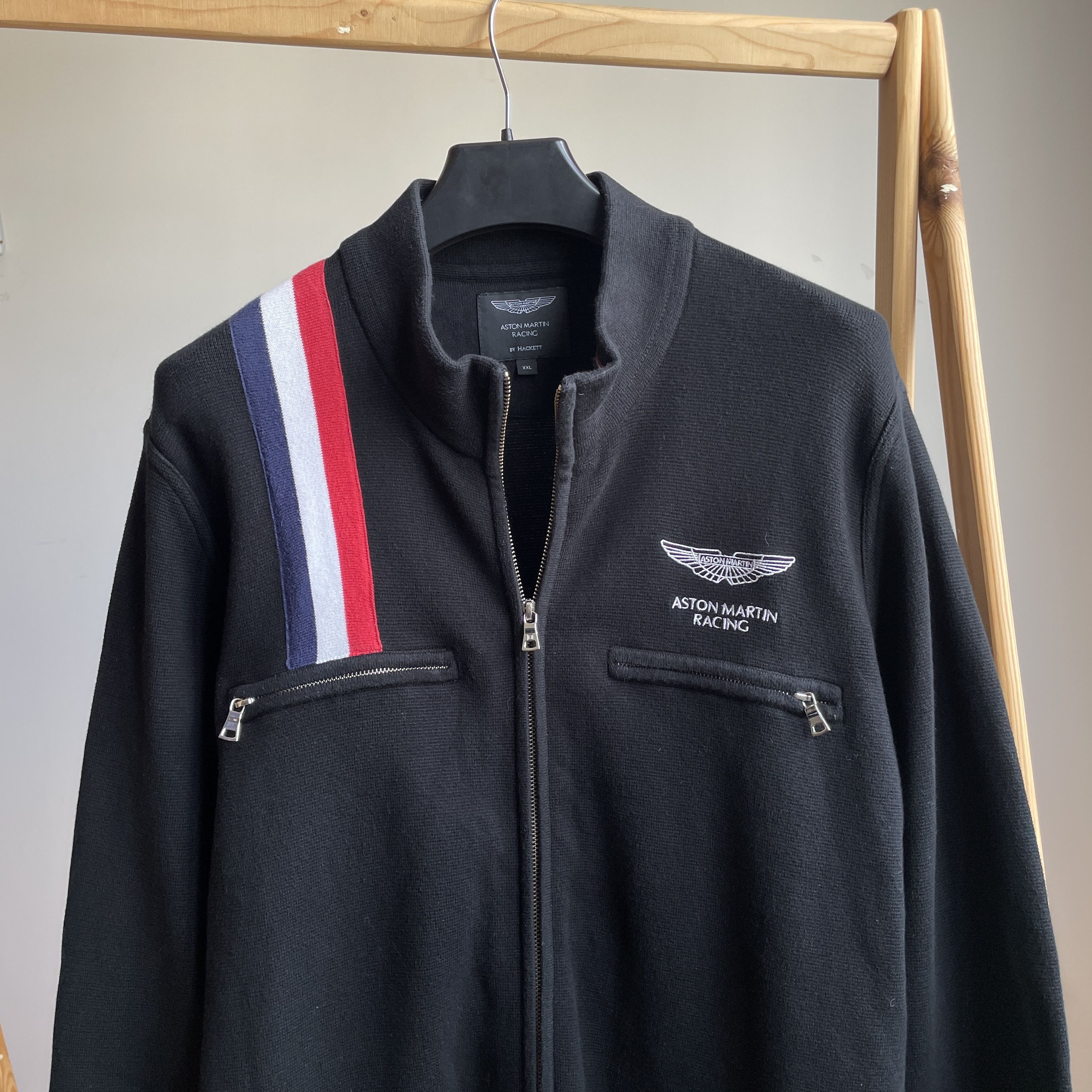 Hackett Hackett Aston Martin Chest Stripe Zip Up Cotton Cardigan Size US XXL / EU 58 / 5 - 3 Thumbnail