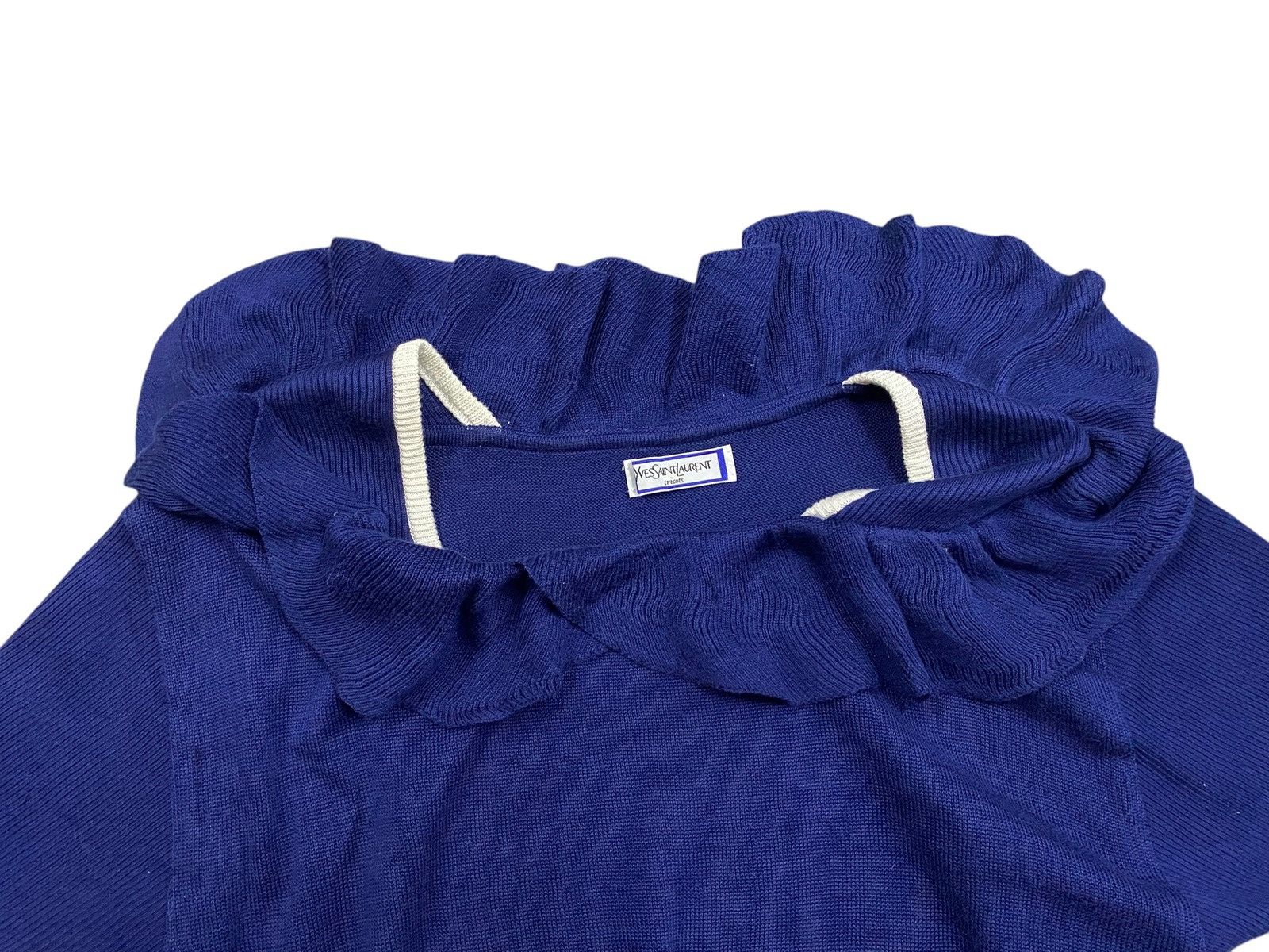 Yves Saint Laurent Vintage Yves Saint Laurent YSL Tricots Ruffle Collar Knit Size M / US 6-8 / IT 42-44 - 7 Thumbnail