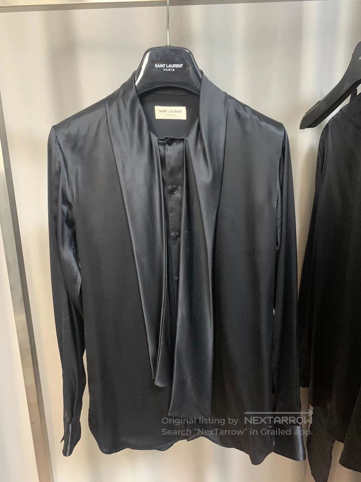 Saint Laurent Paris Saint Laurent 2016FW Black Silk Shirt. Size S / US 4 / IT 40 - 1 Thumbnail