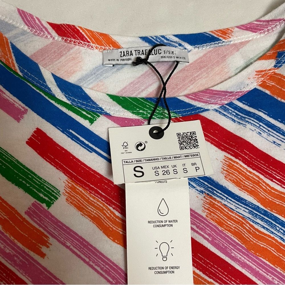 Zara NWT New Zara Trafaluc Rainbow Stripes Boxy Top Size S Made Size S / US 4 / IT 40 - 6 Thumbnail