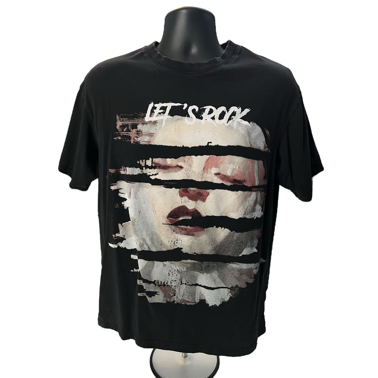 Other Let’s Rock Black T-Shirt of Woman’s Face Large Grunge Tee Size US L / EU 52-54 / 3 - 1 Thumbnail