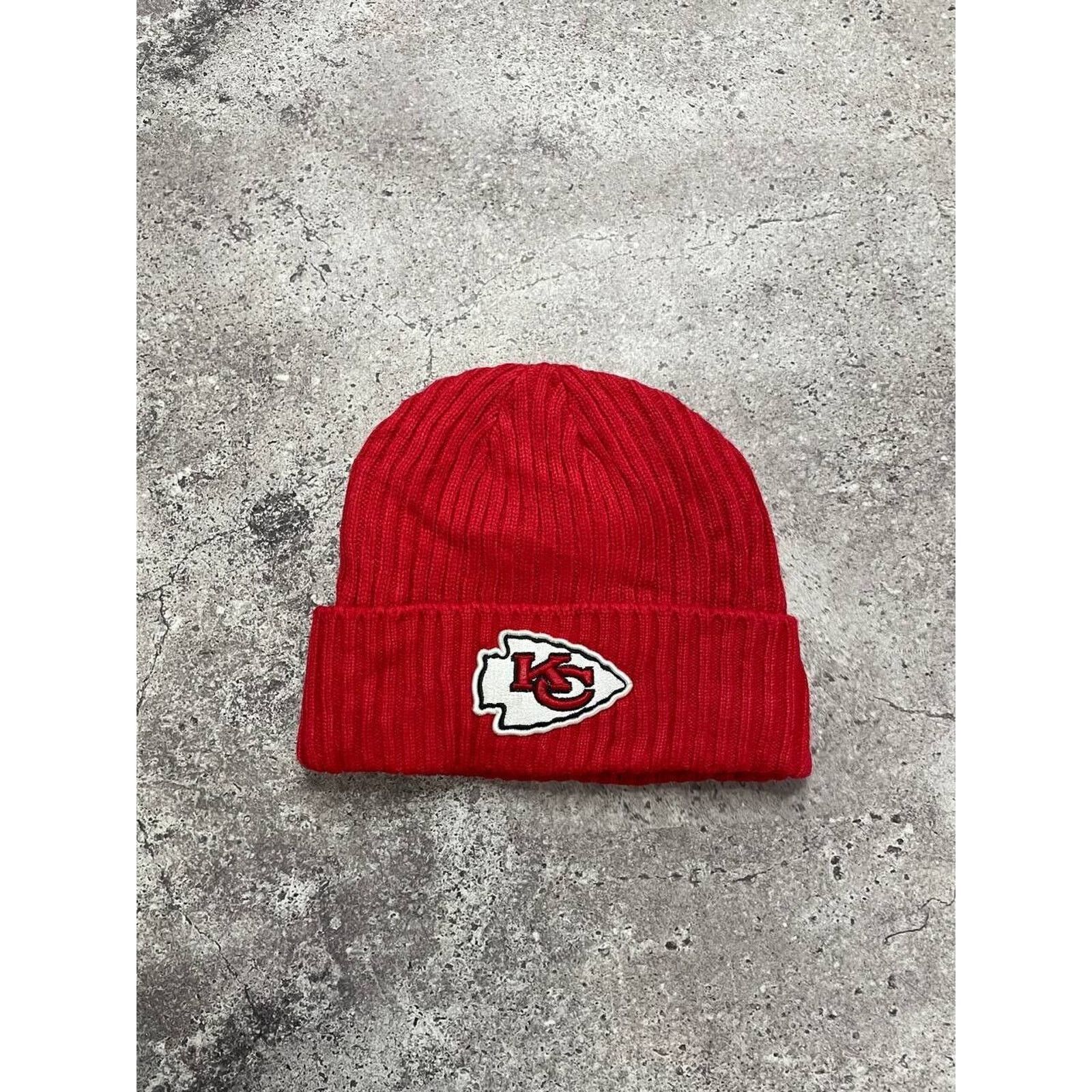 NFL × New Era × Vintage Vintage Kansas City Chiefs NFL Beanie Red Knit Hat New Era Size ONE SIZE - 1 Thumbnail