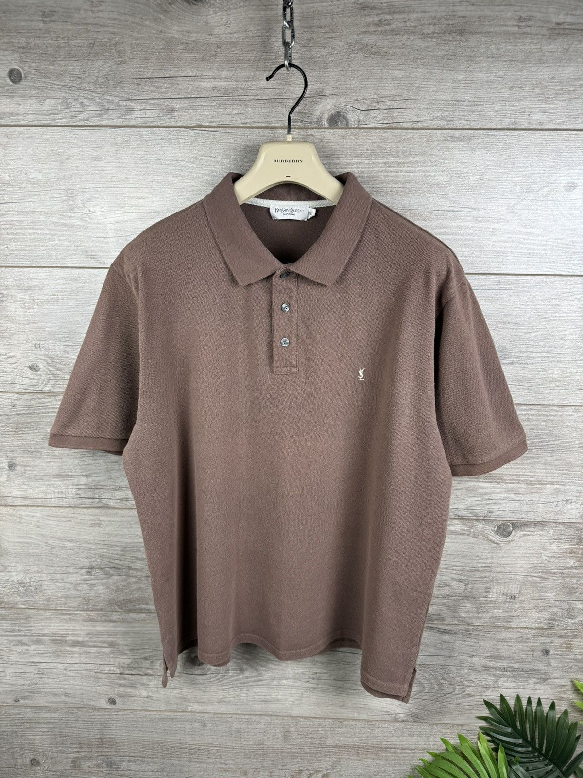 Polo shirt Yves Saint Laurent Brown size XXL YSL Vintage tee