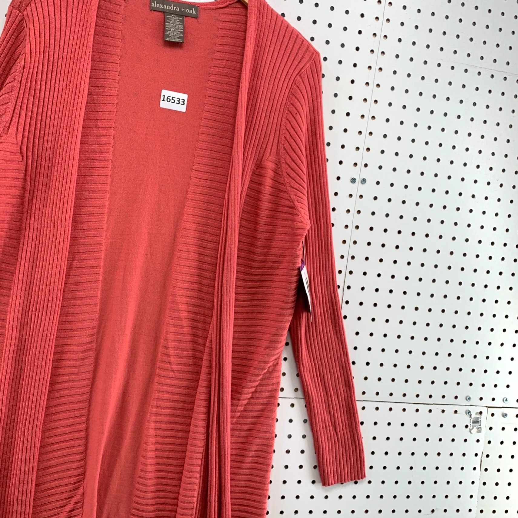 Vintage NEW Alexandra + Oak Long Sleeve Ribbed Cardigan Sweater 2XL XXL Long Open Front Size XXL / US 16-18 / IT 52-54 - 6 Thumbnail