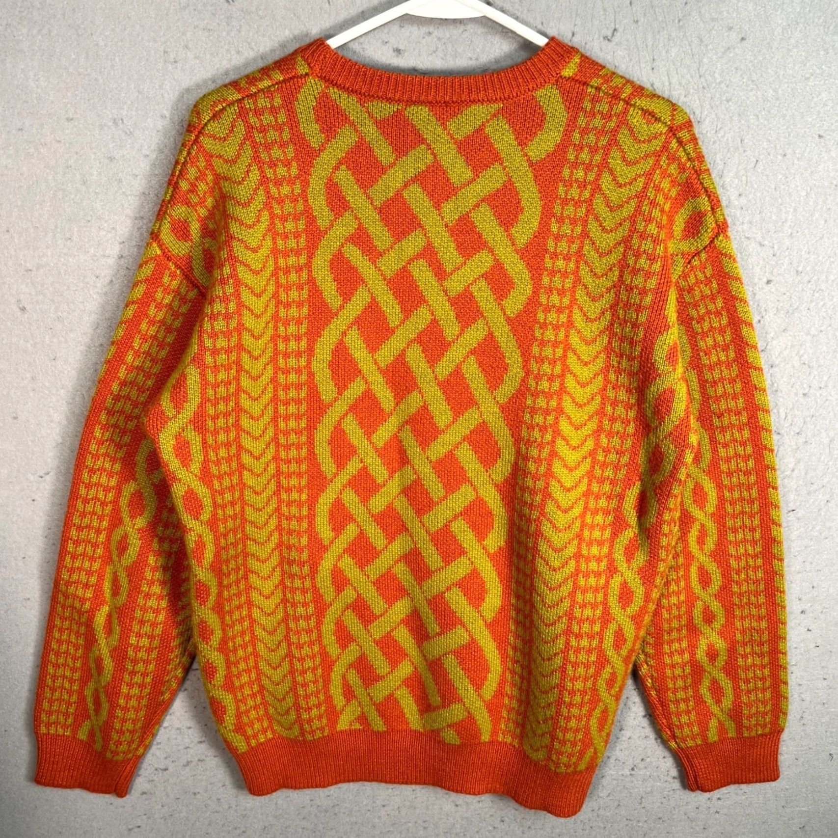 Vintage Iggy Mens Size Medium Orange & Yellow Knit Sweater Wool Blend Pullover Size US M / EU 48-50 / 2 - 2 Thumbnail