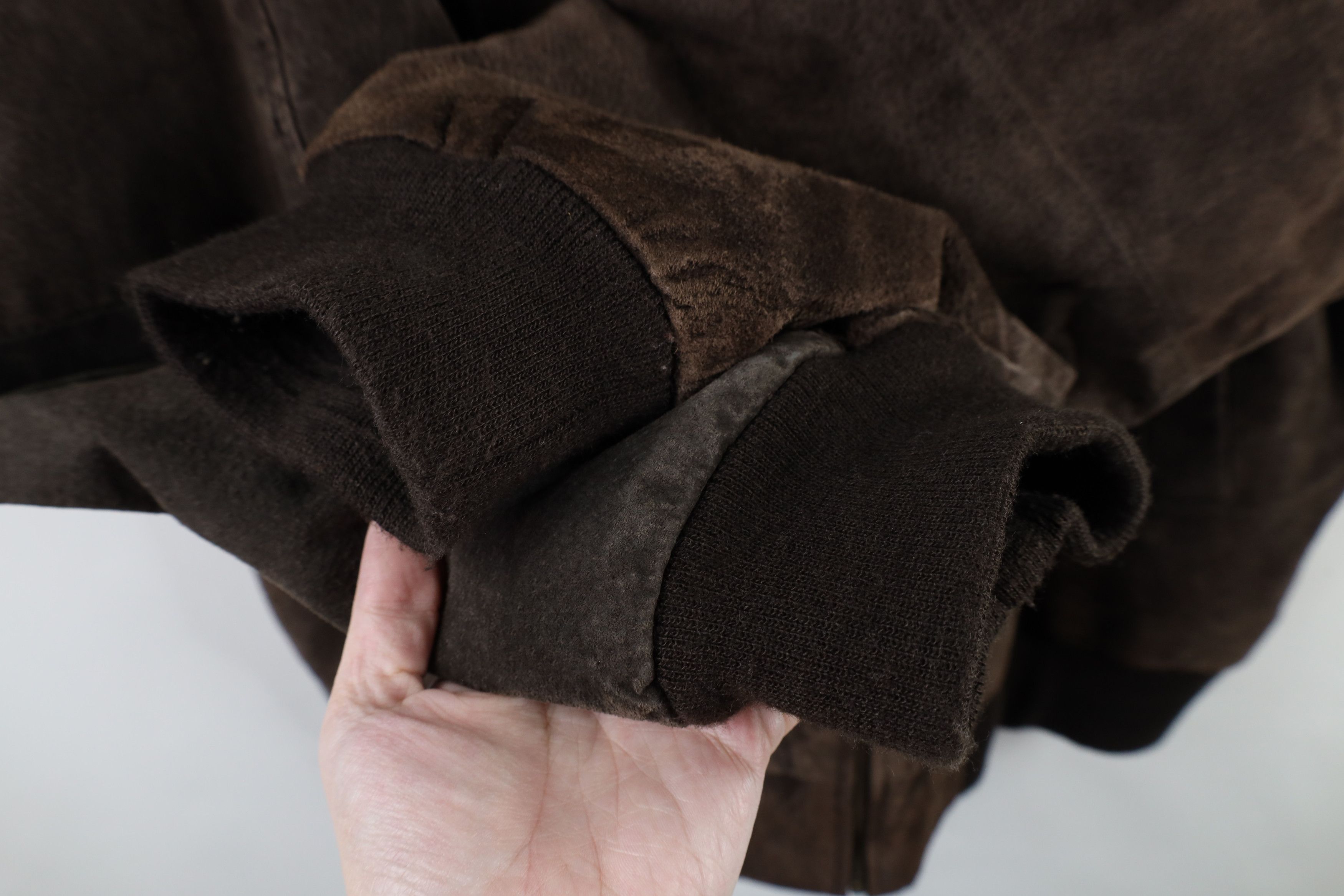 Vintage Vintage 90s Streetwear Suede Leather Bomber Jacket Brown Size US XL / EU 56 / 4 - 7 Thumbnail