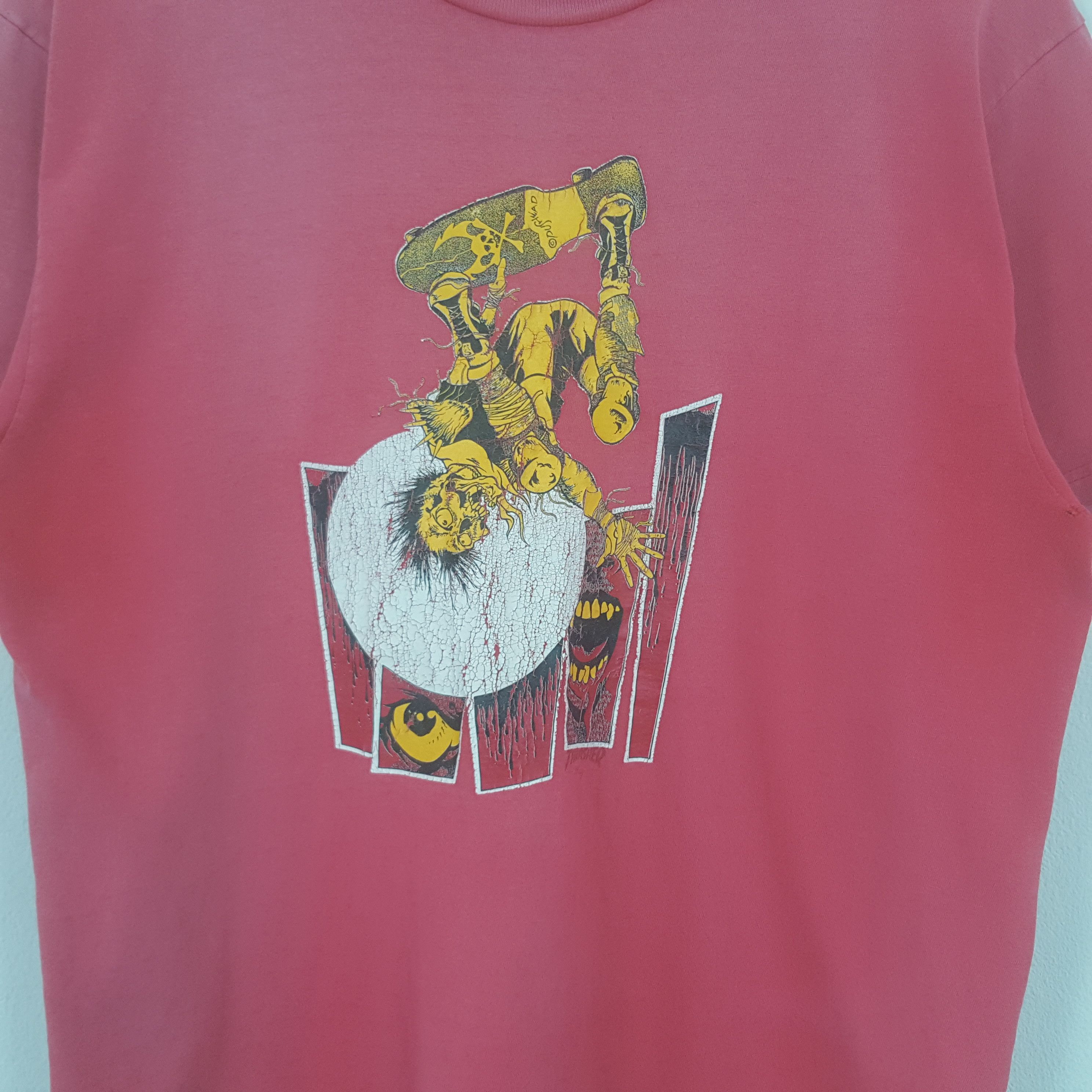 Thrasher × Vintage Vintage Thrasher Skateboard Style Faded Tshirt Size US L / EU 52-54 / 3 - 2 Thumbnail