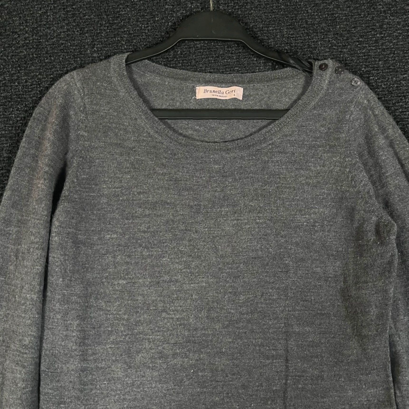 Vintage Brunella Gori Gray 100% Wool Sweater Dress Knit Casual Workwear Long Sleeve Size L Italy Women Size L / US 10 / IT 46 - 2 Thumbnail
