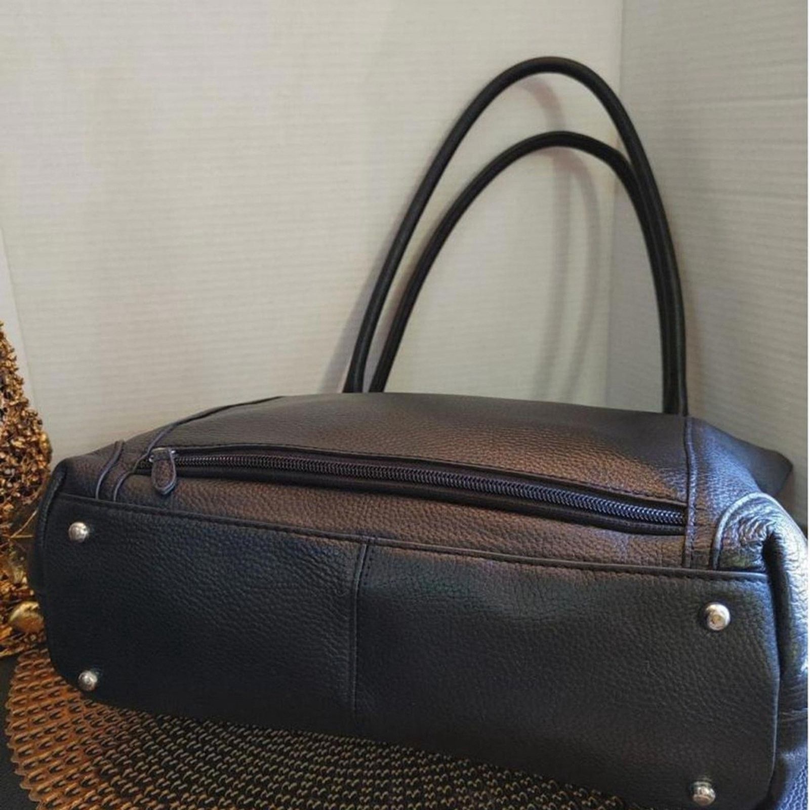 LODING Stylish LODIS Sierra Black Leather Tote Bag Size ONE SIZE - 6 Thumbnail