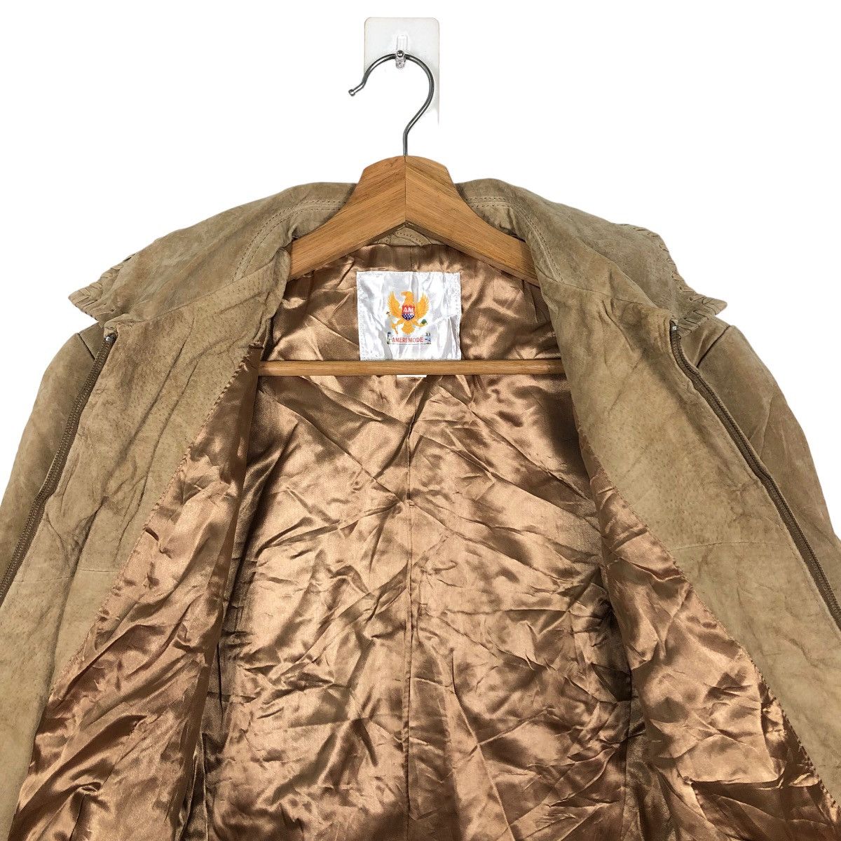 Genuine Leather 🔥Rare 90’s Leather Jacket Cowboy Design Ameri Design Japan Size US L / EU 52-54 / 3 - 11 Thumbnail