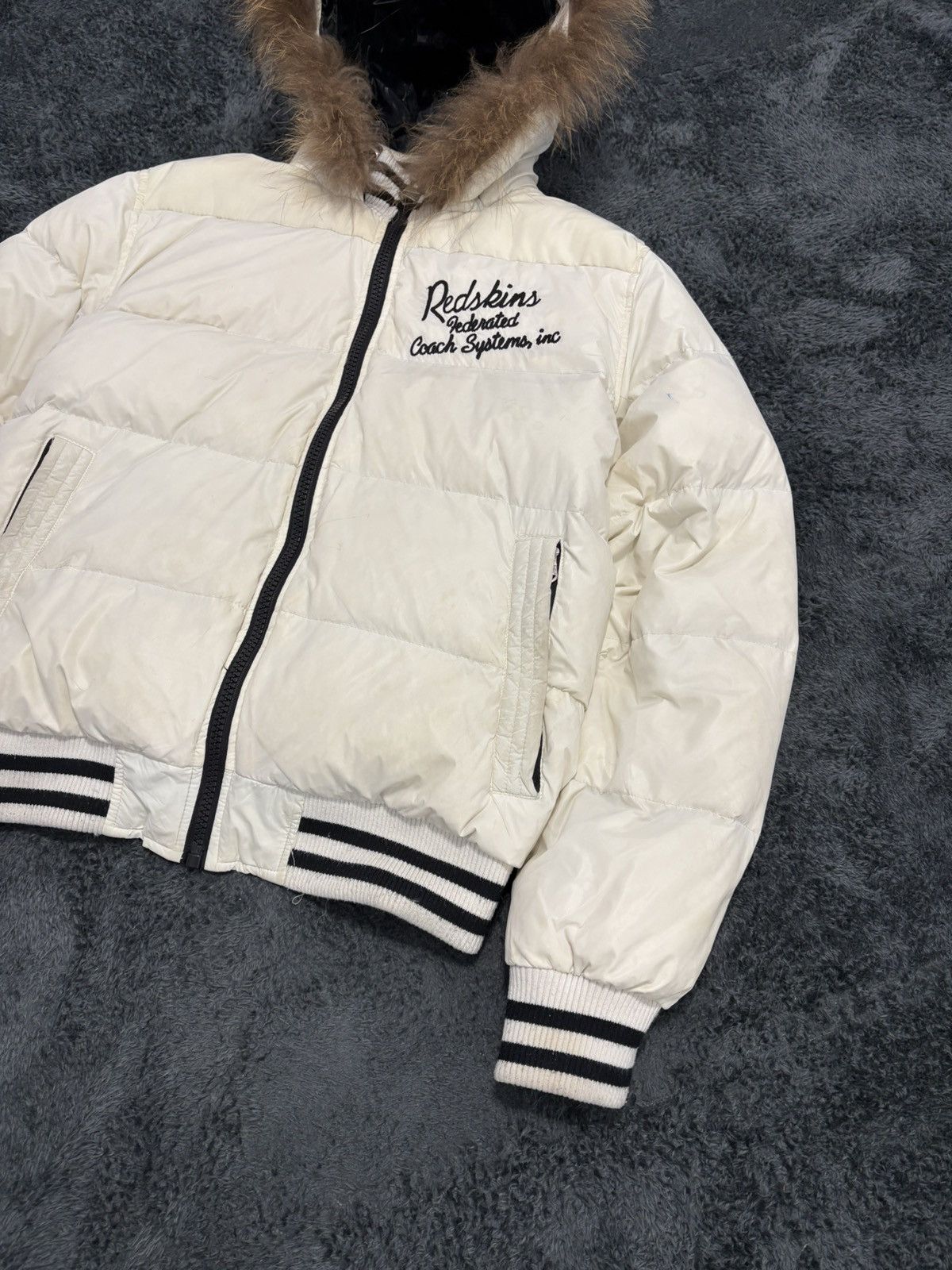 NFL Vintage Redskins Down Puffer Jacket with Fur Size US M / EU 48-50 / 2 - 2 Thumbnail