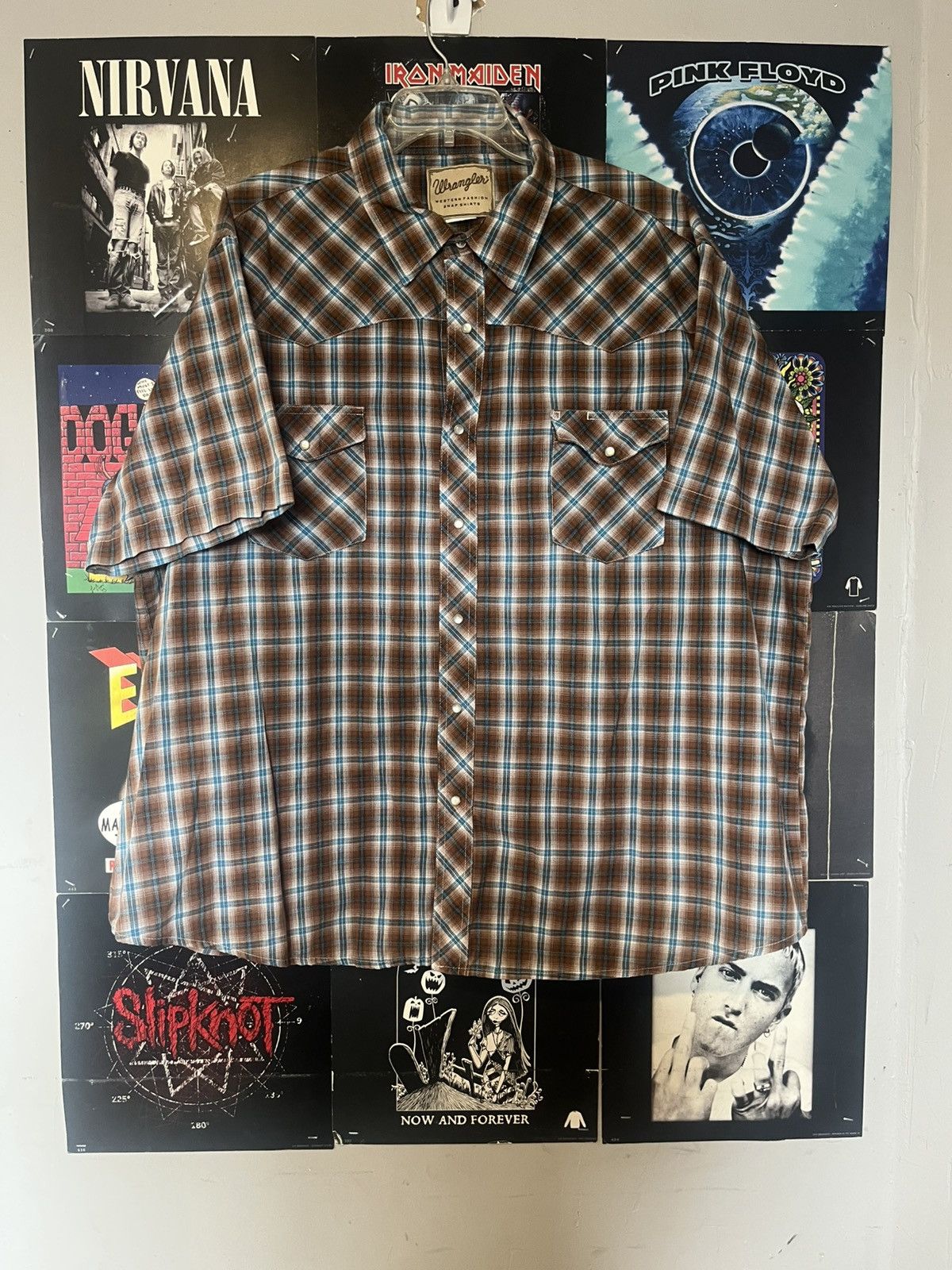 Wrangler Y2K 2000’s Wrangler western plaid Pearl Snap Button up shirt Size US XXL / EU 58 / 5 - 1 Thumbnail
