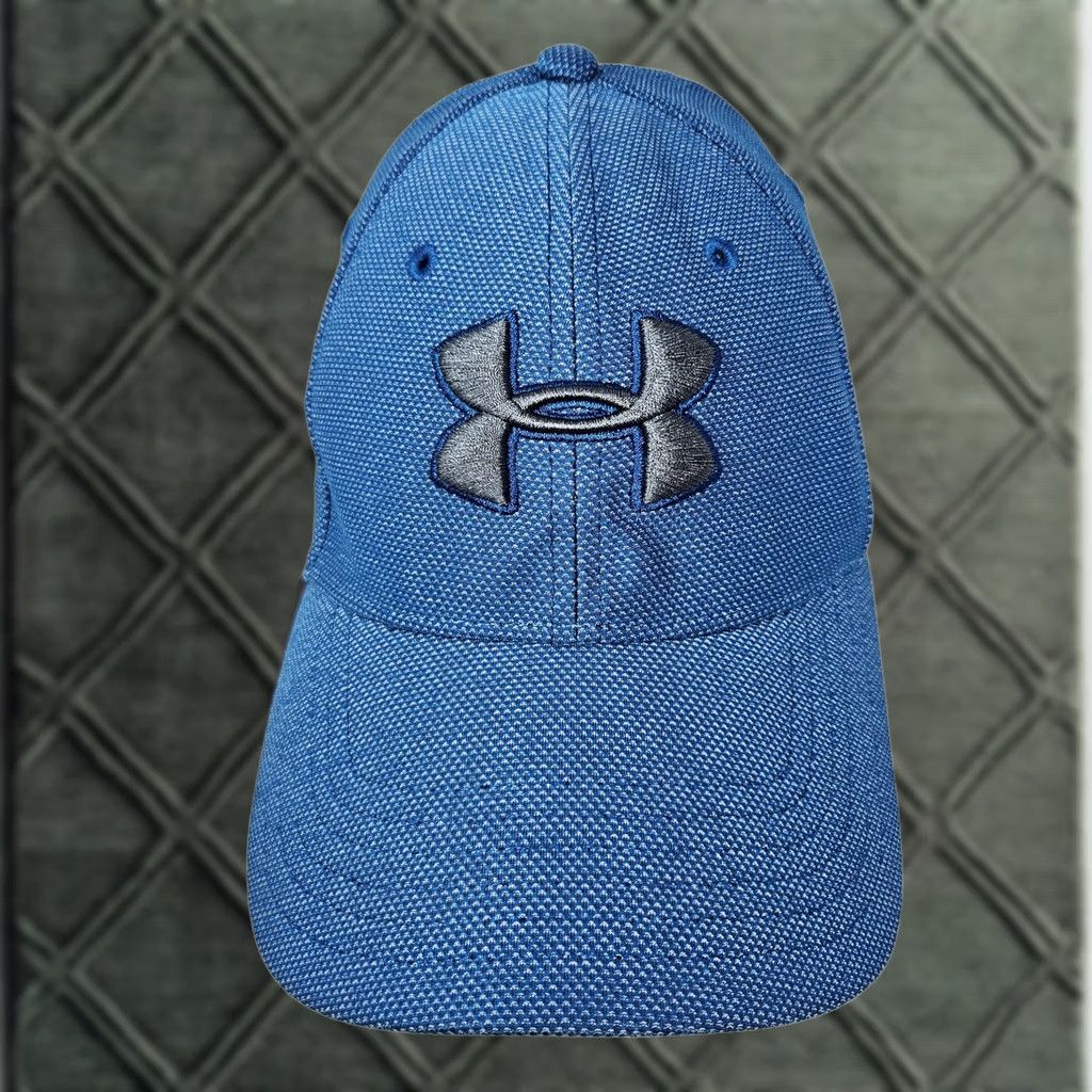 Under Armour Under Armour Hat Cap Baseball Fitted Mens M Blue Blitzing Classic Fit Logo Size ONE SIZE - 1 Thumbnail