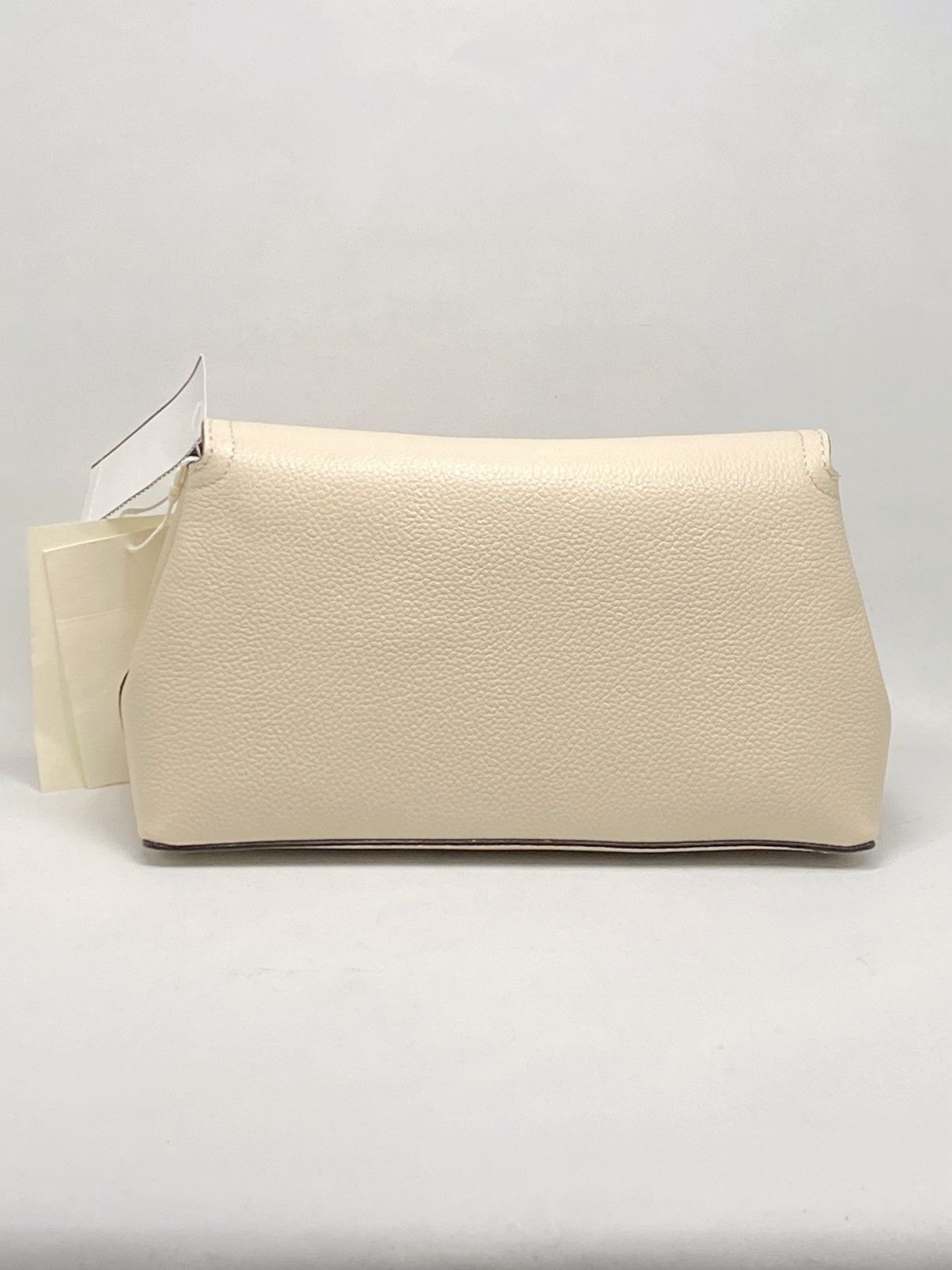 Toteme TOTEME Off-White T-Lock Grained-Leather Clutch Bag Size ONE SIZE - 9 Thumbnail