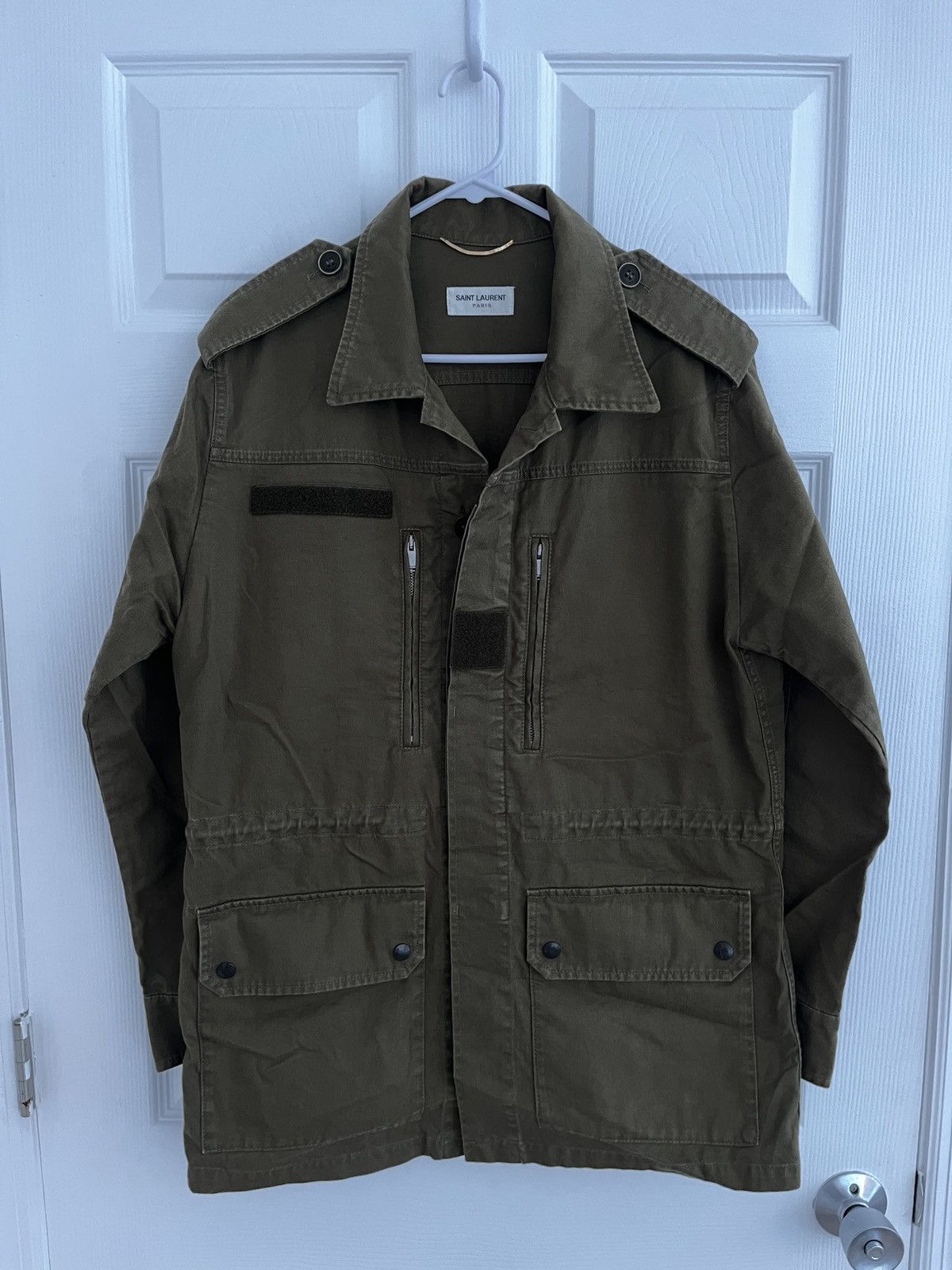 安い購入 Paris Laurent Saint Saint Military Embroidered Laurent ジャケット・アウター