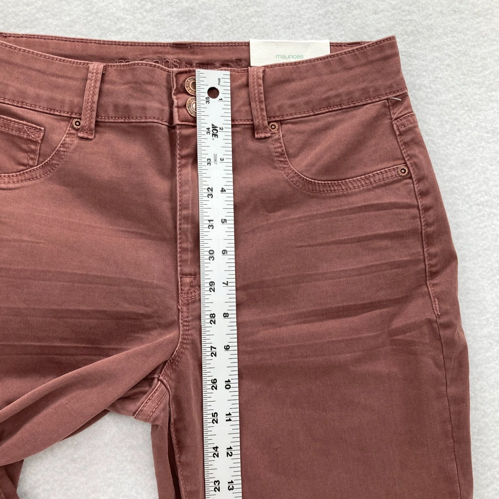 Vintage Maurices M Jeans Jeggings Women's Medium Red Stretch Denim High Rise Preppy NWT Jeans Size 32" / US 10 / IT 46 - 7 Thumbnail