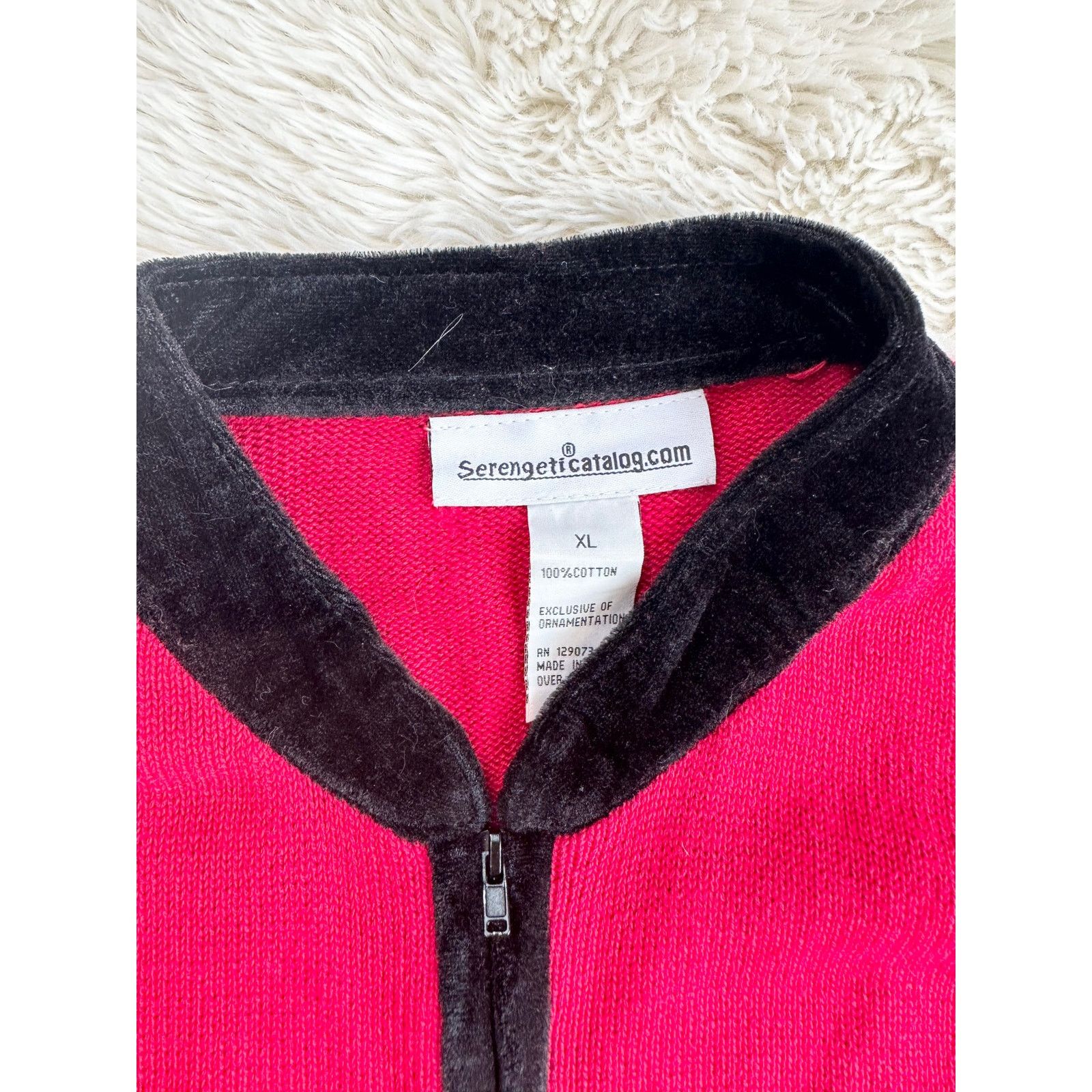 Serengeti Y2K Red Poinsettia Zip Holiday Christmas Cardigan XL Size XL / US 12-14 / IT 48-50 - 6 Thumbnail