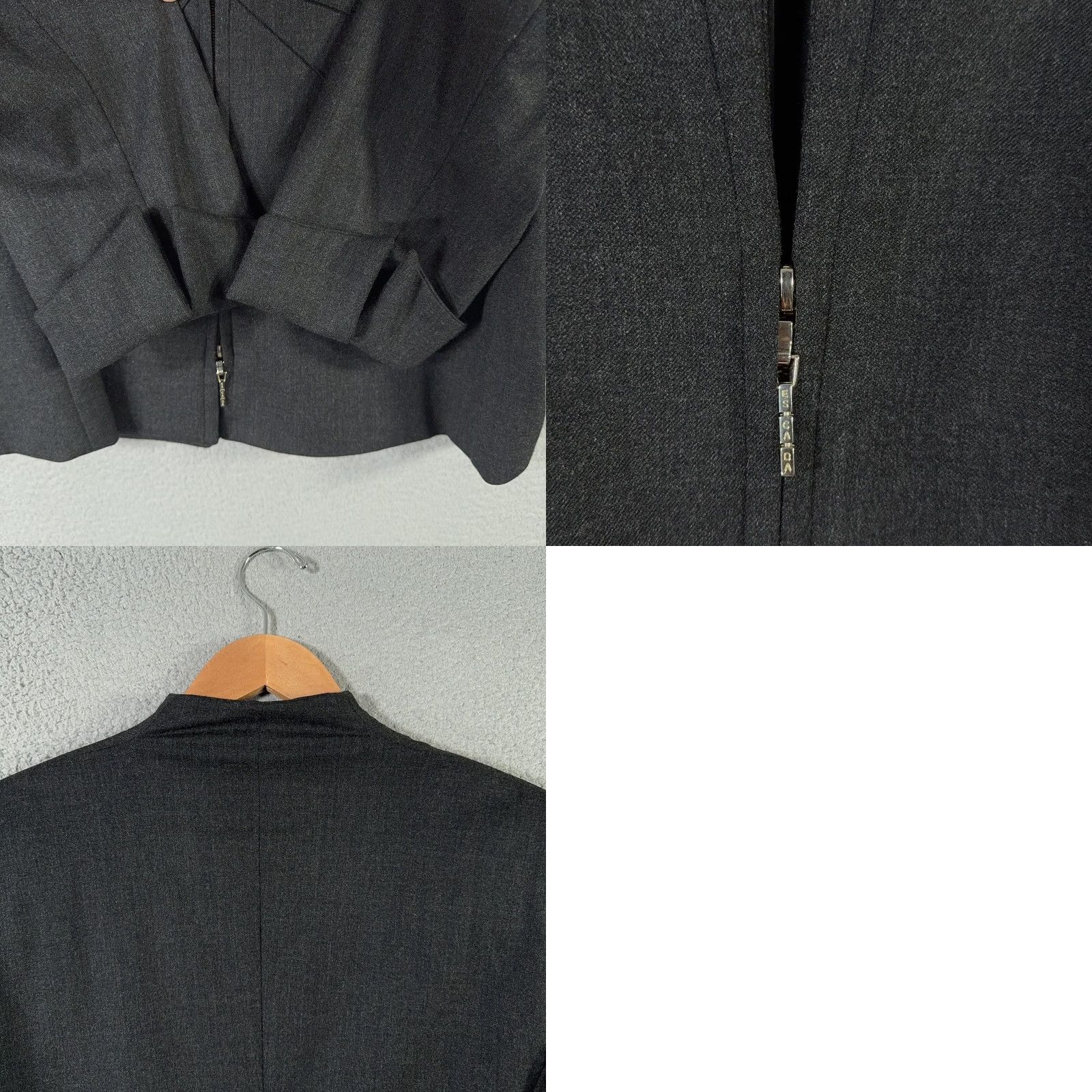 Escada VINTAGE Escada Blazer Womens 10 Wool Structured Jacket Two Way Zip Long Sleeve Modern Size L / US 10 / IT 46 - 11 Thumbnail