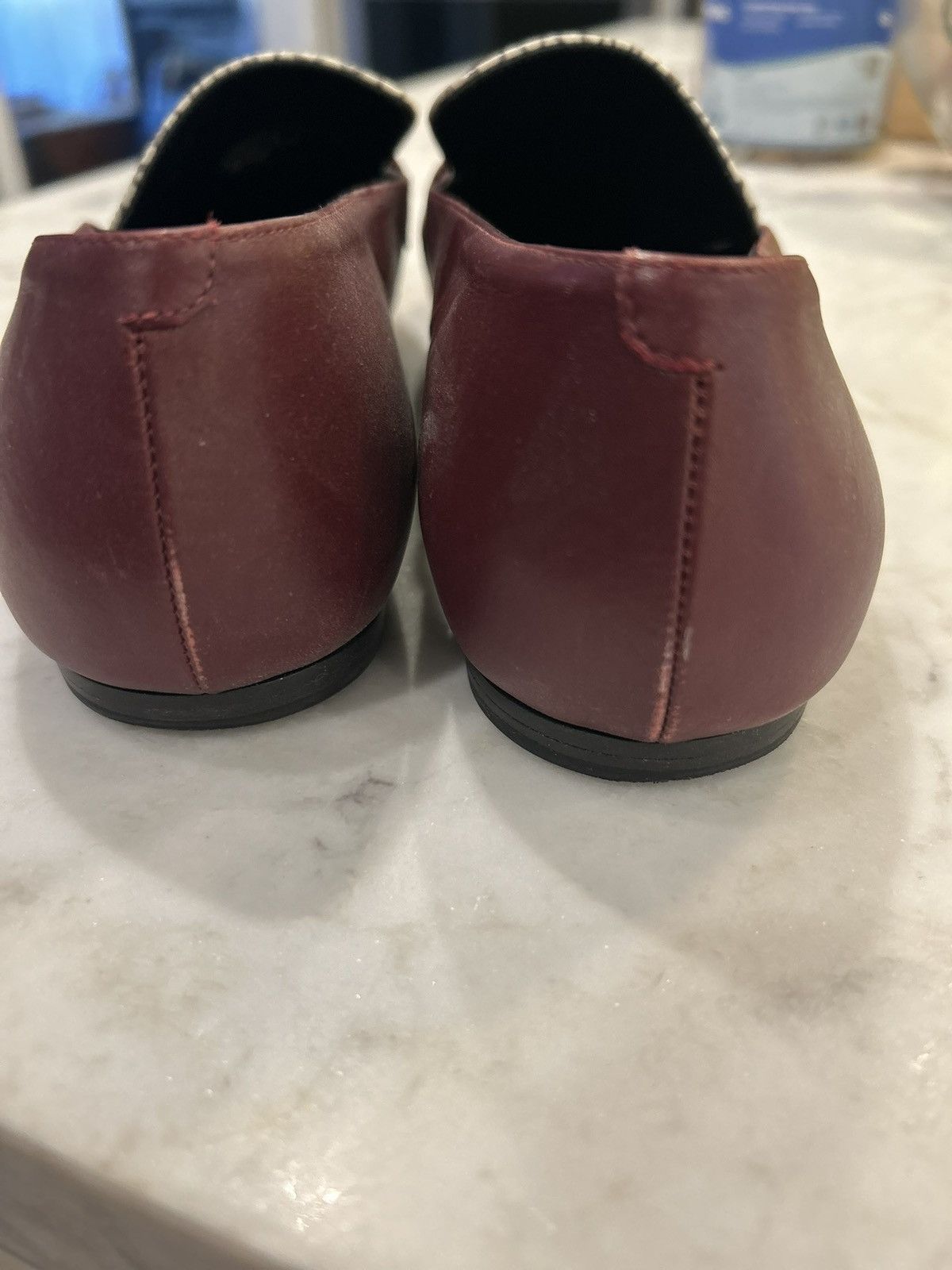 Celine Celine Embossed Burgundy and Cream Patterned Loafers Size US 9 / IT 39 - 7 Thumbnail
