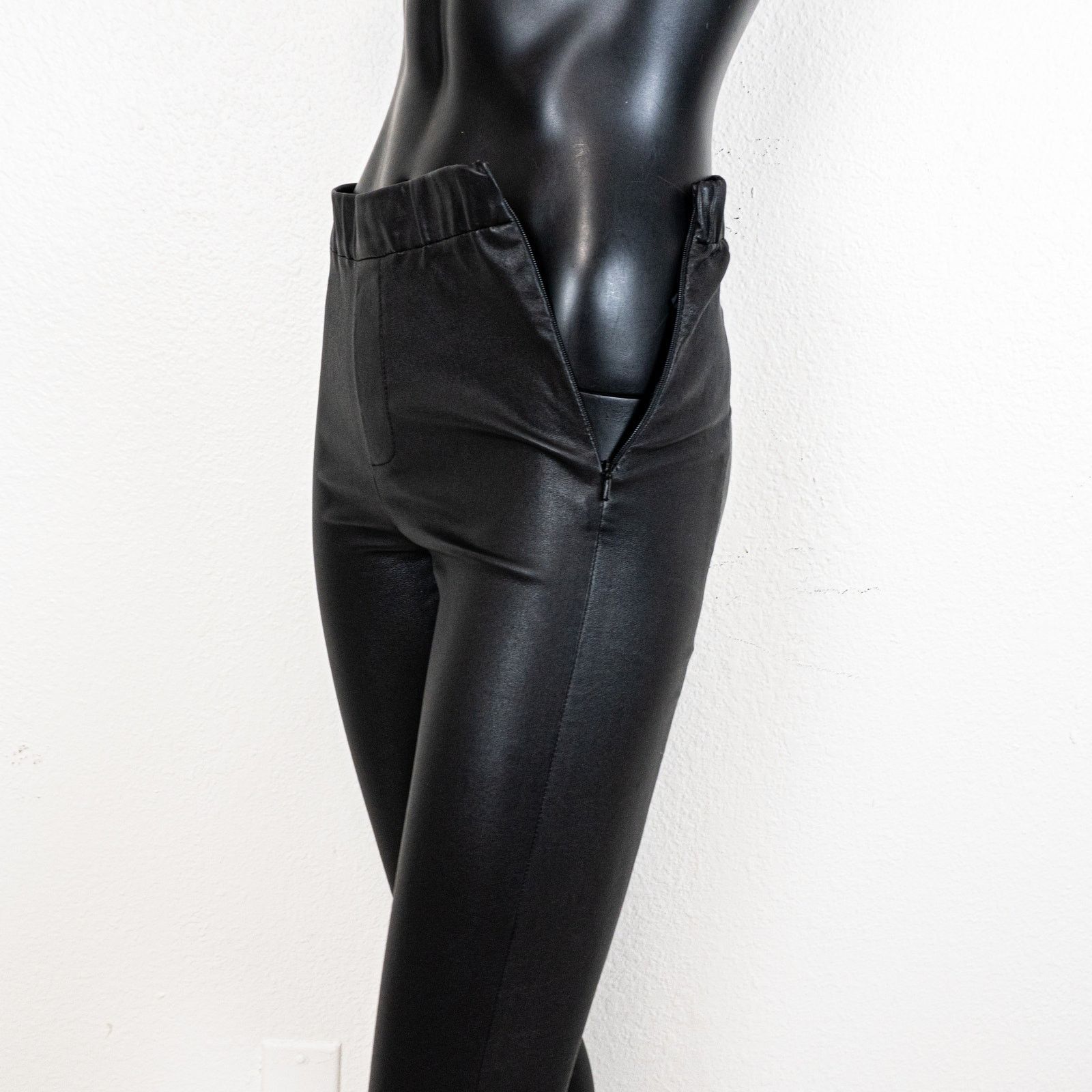 ba&sh BA&SH $795 Quartz Lamb Leather Stretch Leggins Noir Black XS Size 24" / US 00 / IT 34 - 12 Thumbnail