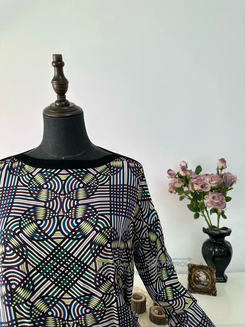 Hermes Hermes Silk Printed Long Sleeve Top, Colorful Size XS / US 0-2 / IT 36-38 - 5 Thumbnail