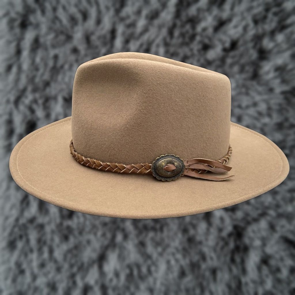 CO VINTAGE Golden Gate Hat Co Brown Wool Fedora Leather Band Men’s Small Brown USA Fedora Wool Felt Hat Mens Size ONE SIZE - 1 Thumbnail