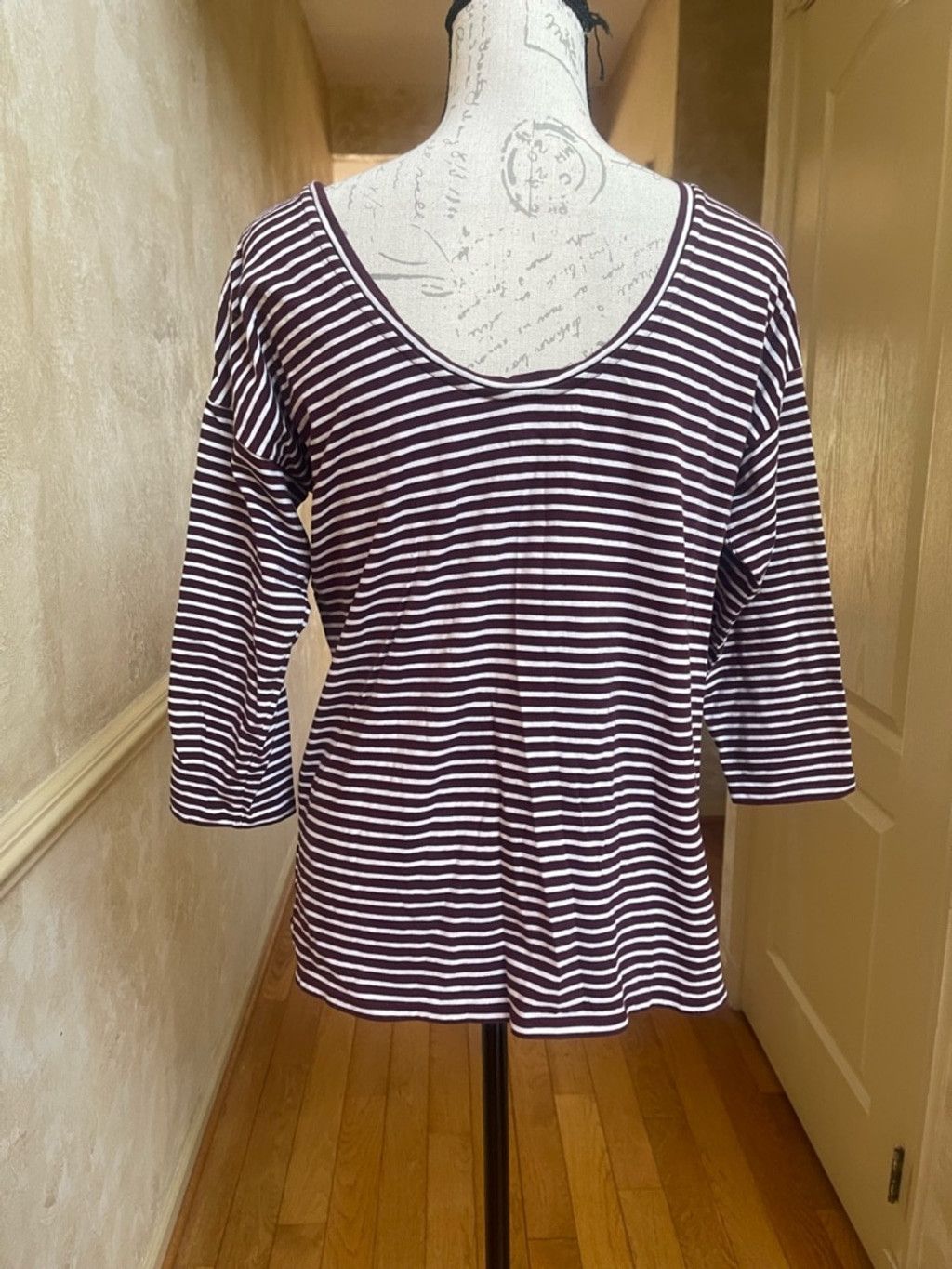 Loft LOFT Ann Taylor Striped Boatneck Top Cotton Blend Sz M Size M / US 6-8 / IT 42-44 - 4 Thumbnail